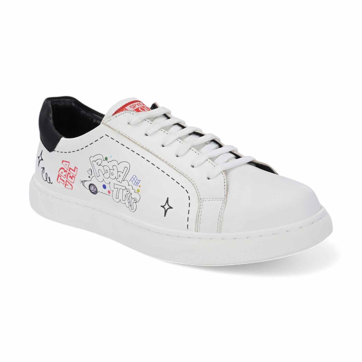 Ryznar Men White-Red Fun Lace Up Sneaker