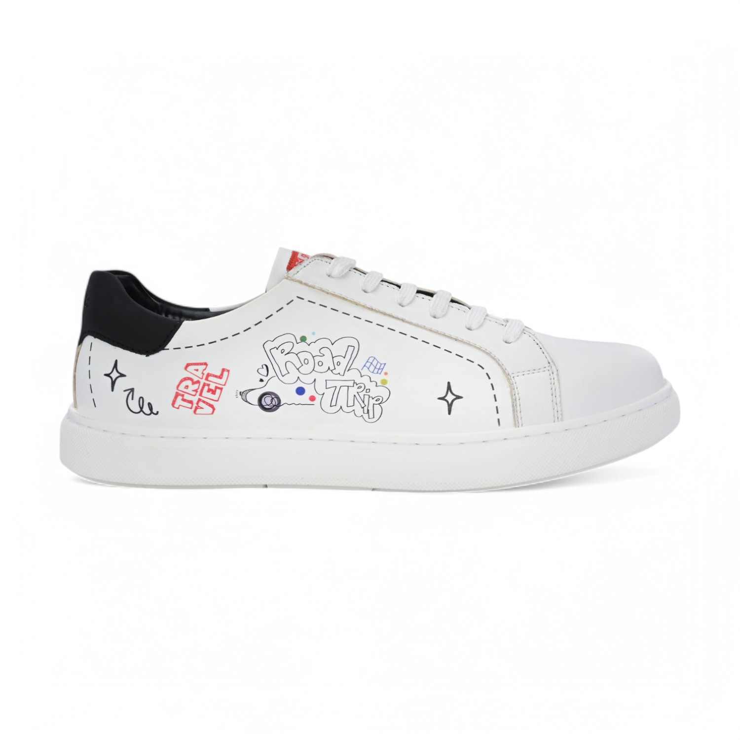 Ryznar Men White-Red Fun Lace Up Sneaker