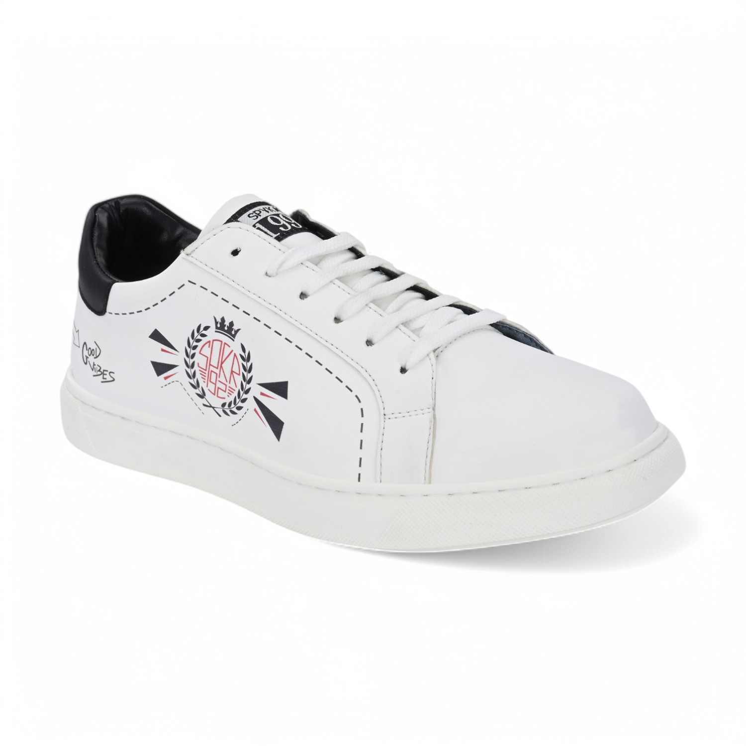 Ryznar Men White-Red Fun Lace Up Sneaker