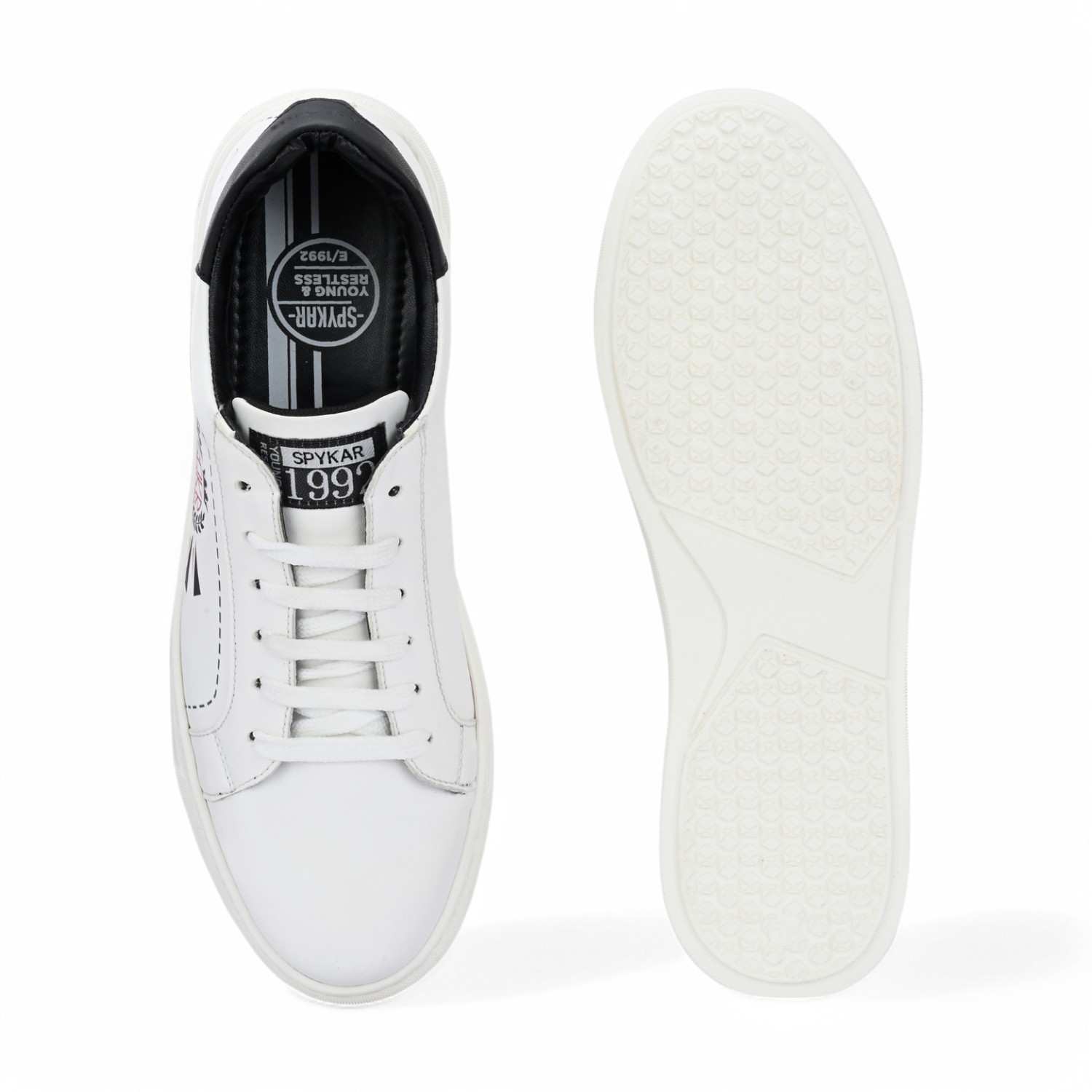 Ryznar Men White-Red Fun Lace Up Sneaker