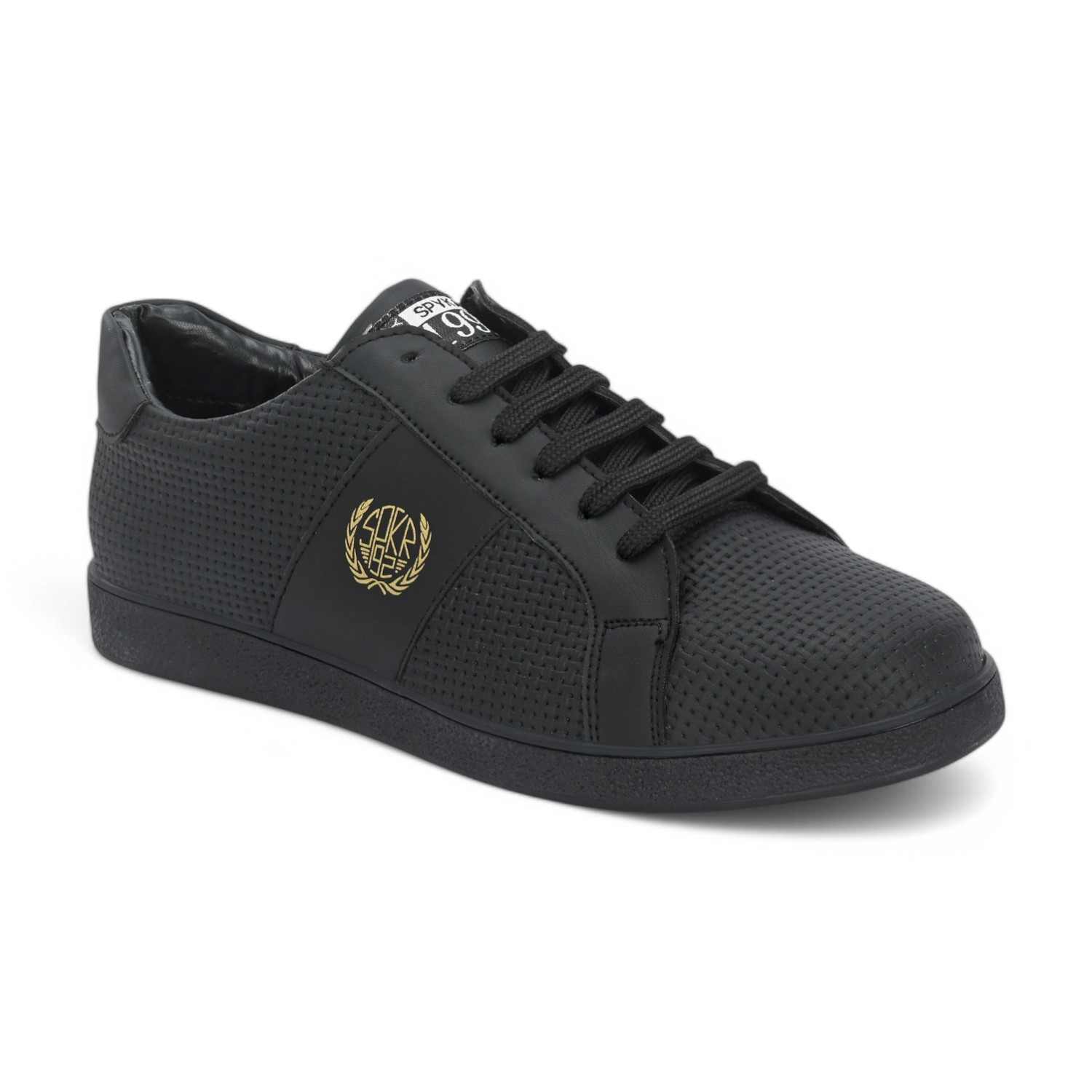 Chagas Men Black-Golden Classic Lace Up Sneaker