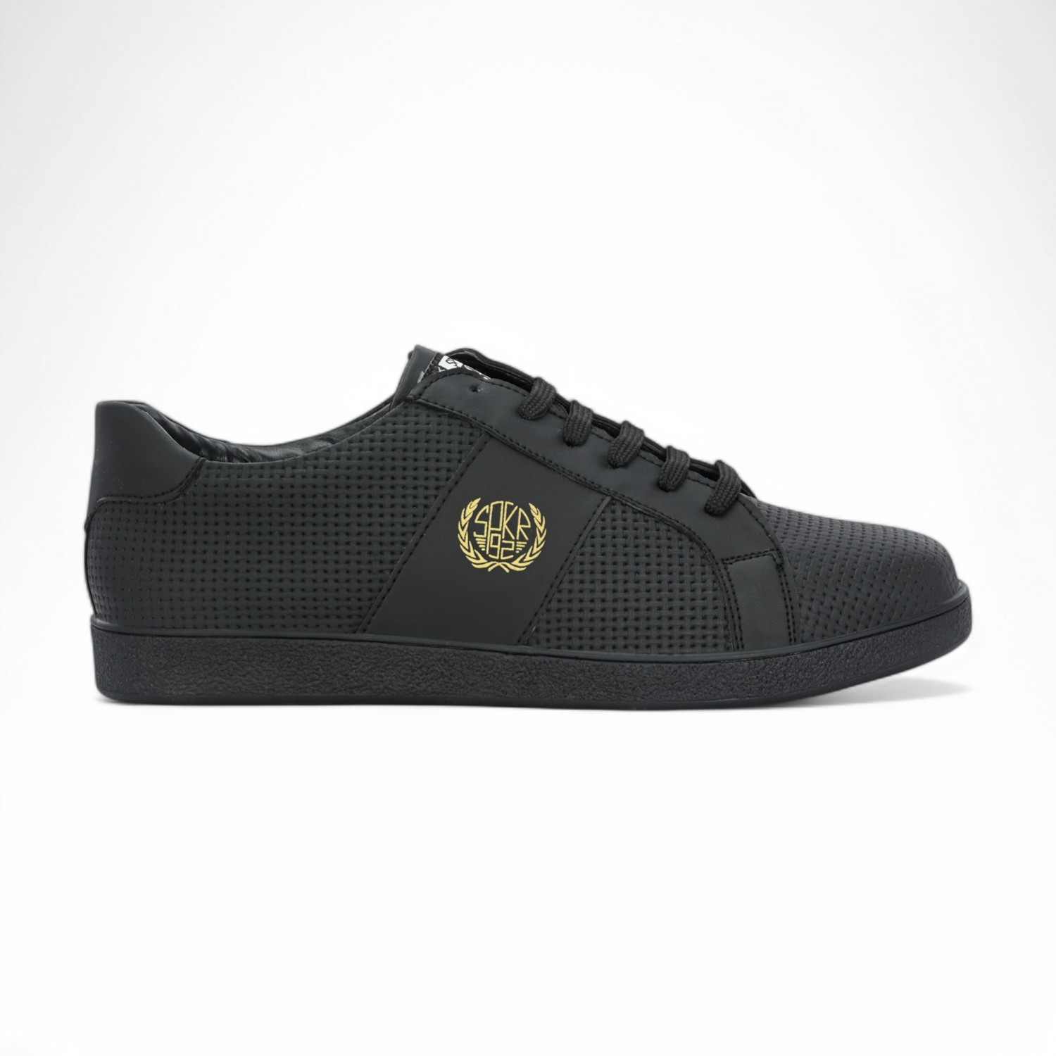 Chagas Men Black-Golden Classic Lace Up Sneaker