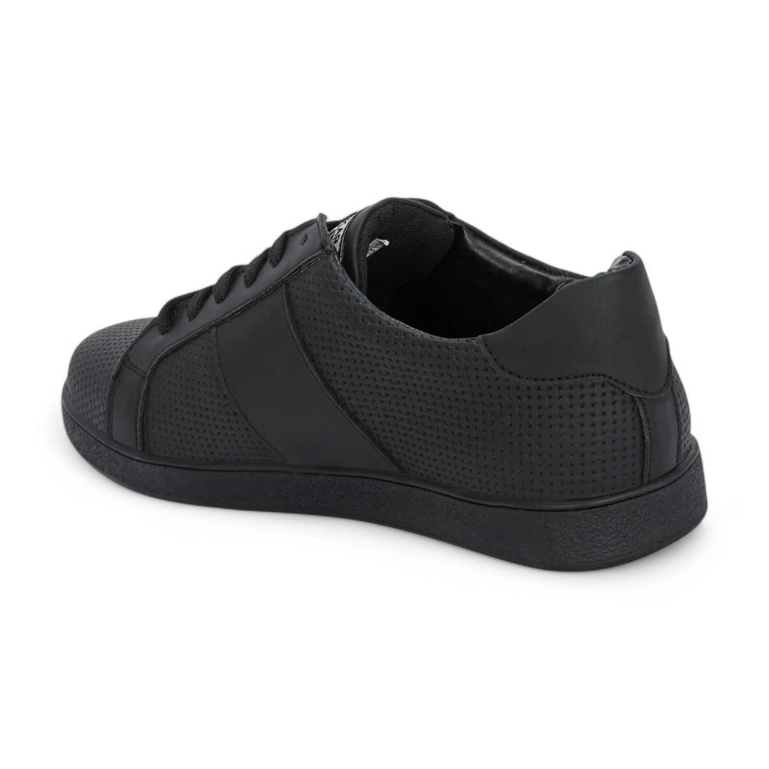 Chagas Men Black-Golden Classic Lace Up Sneaker