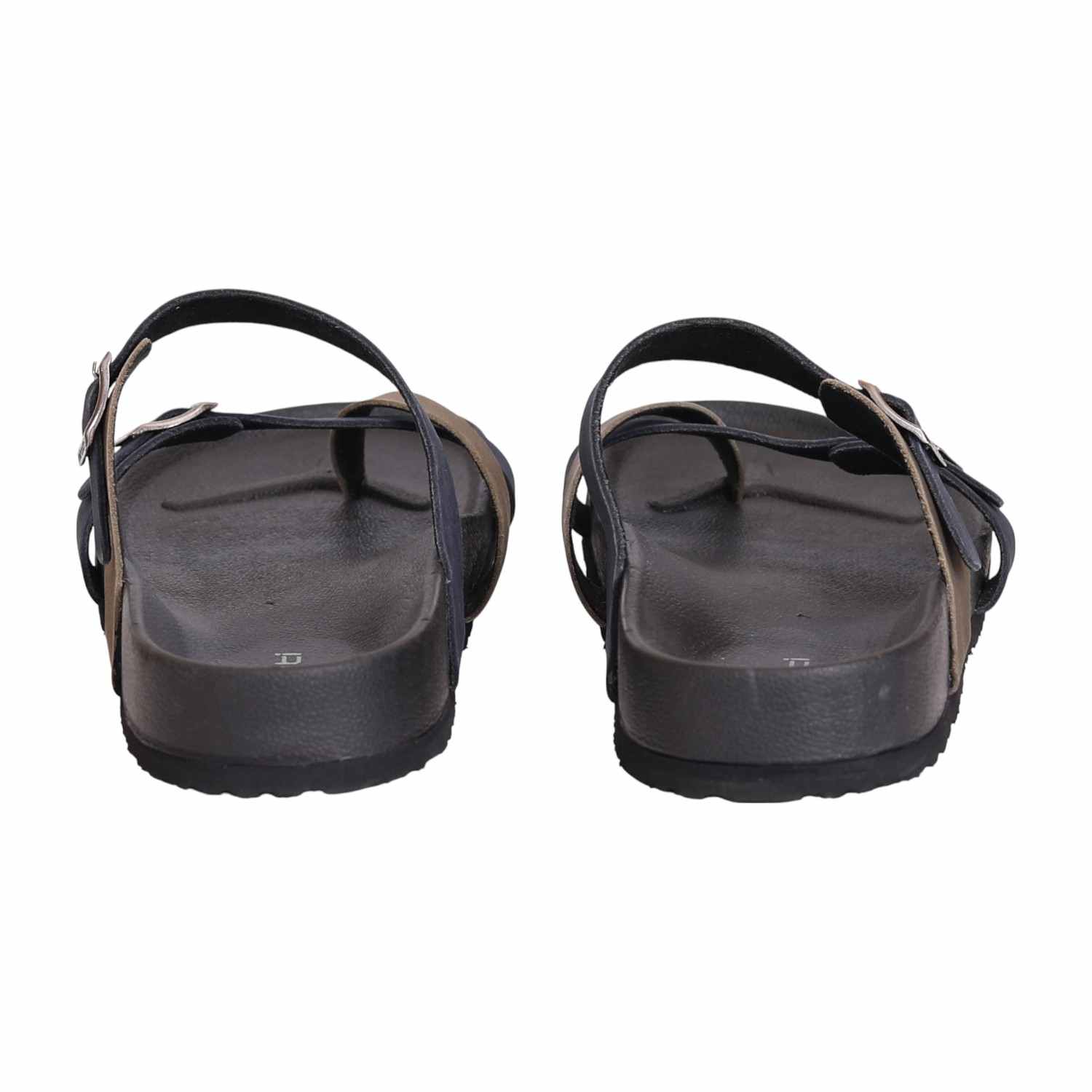 Men Navy Blue and Olive Toe-Loop Sandal