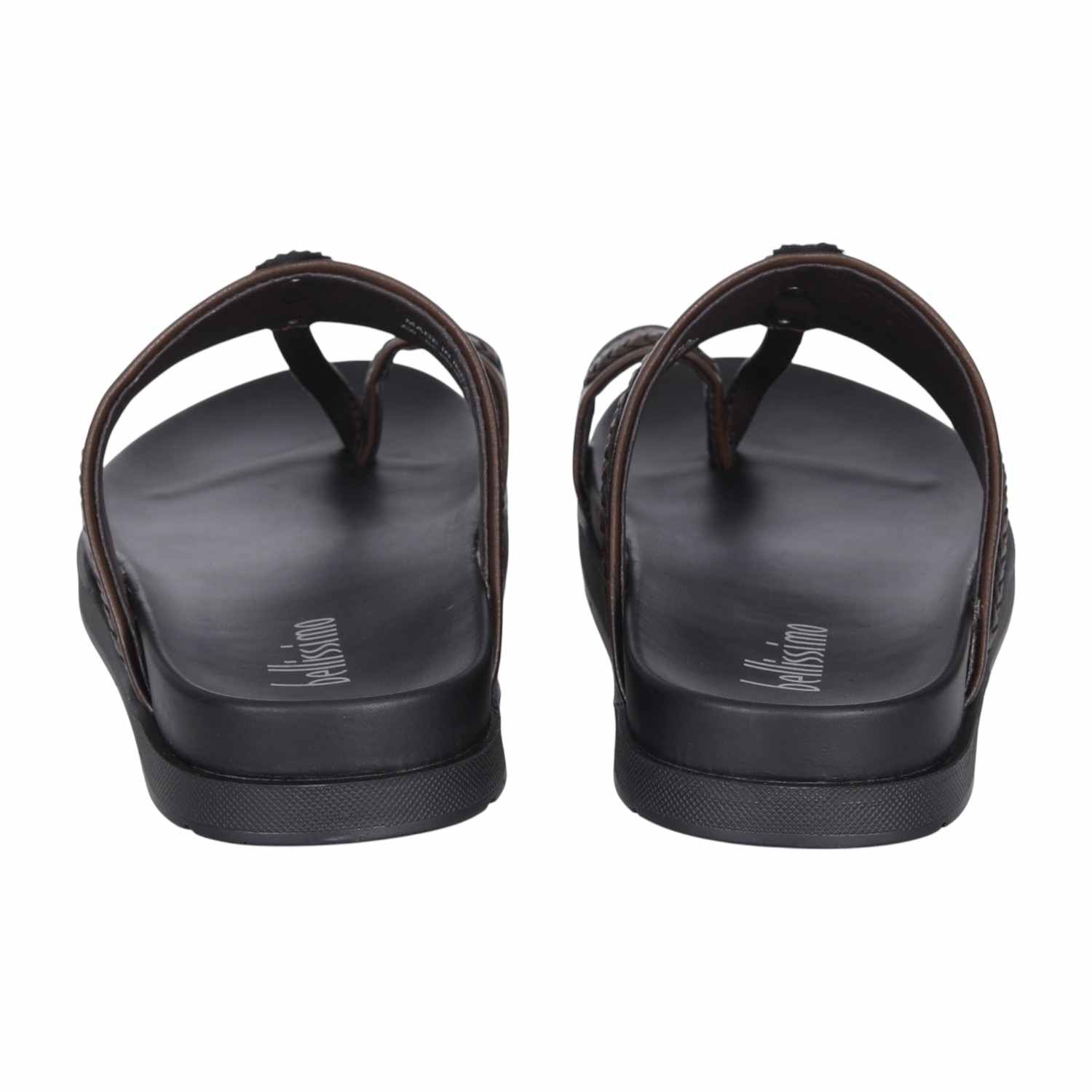 Men Brown Traditional Leather Toe Ring Sandals