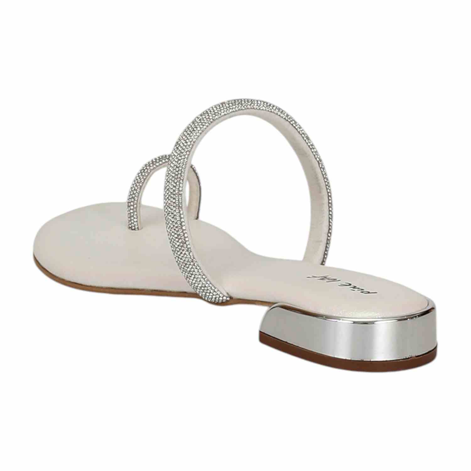 Women White Party with Embellished Stone Strap