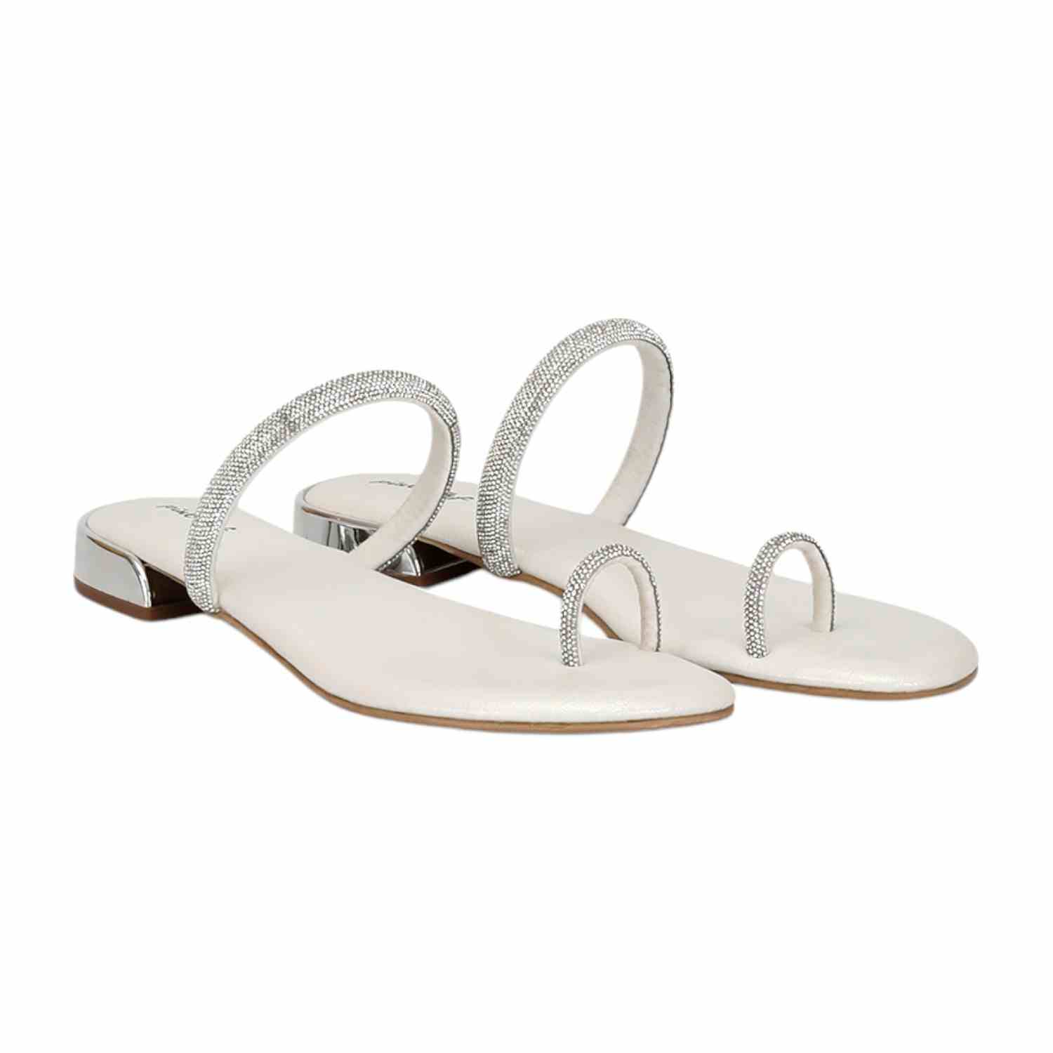 Women White Party with Embellished Stone Strap