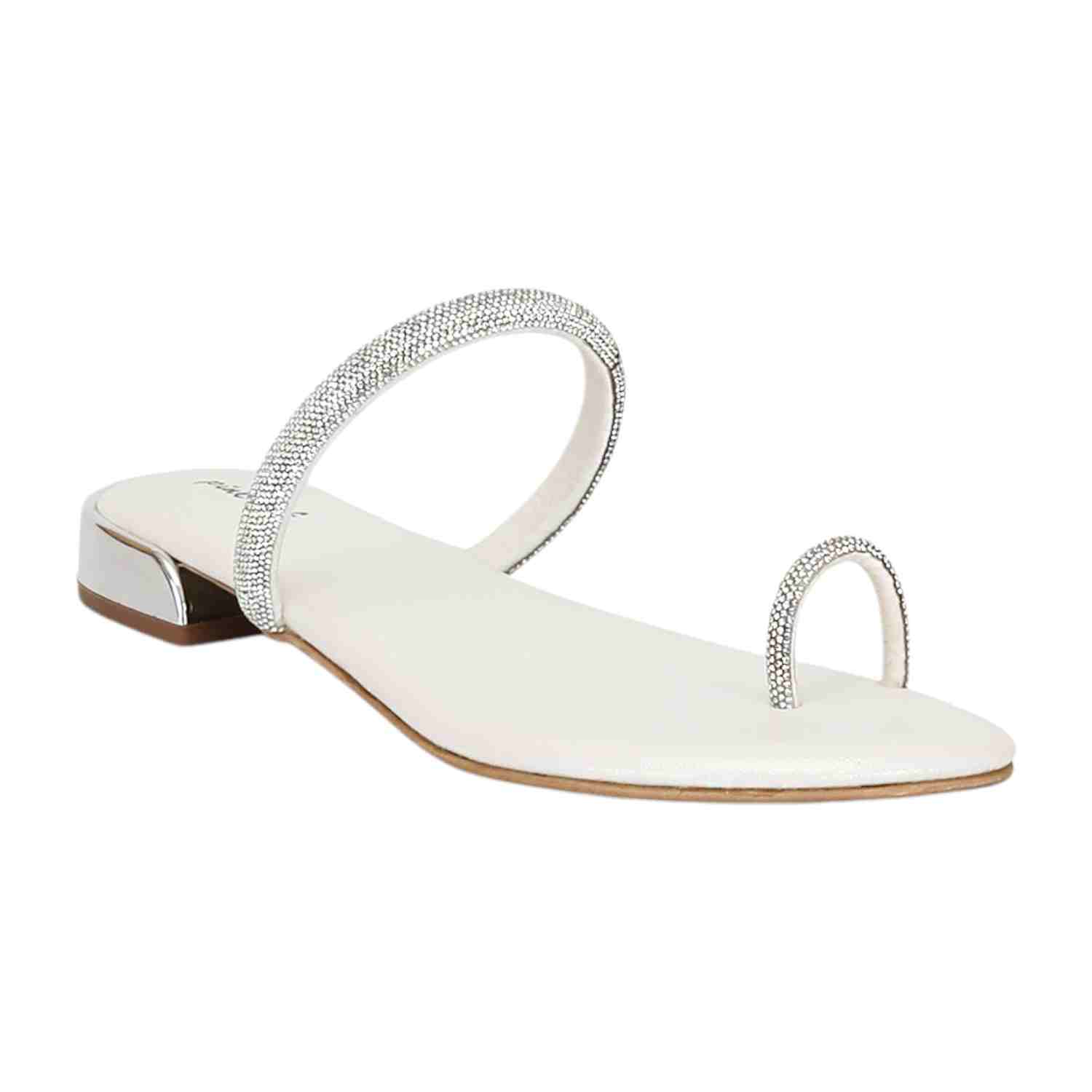 Women White Party with Embellished Stone Strap