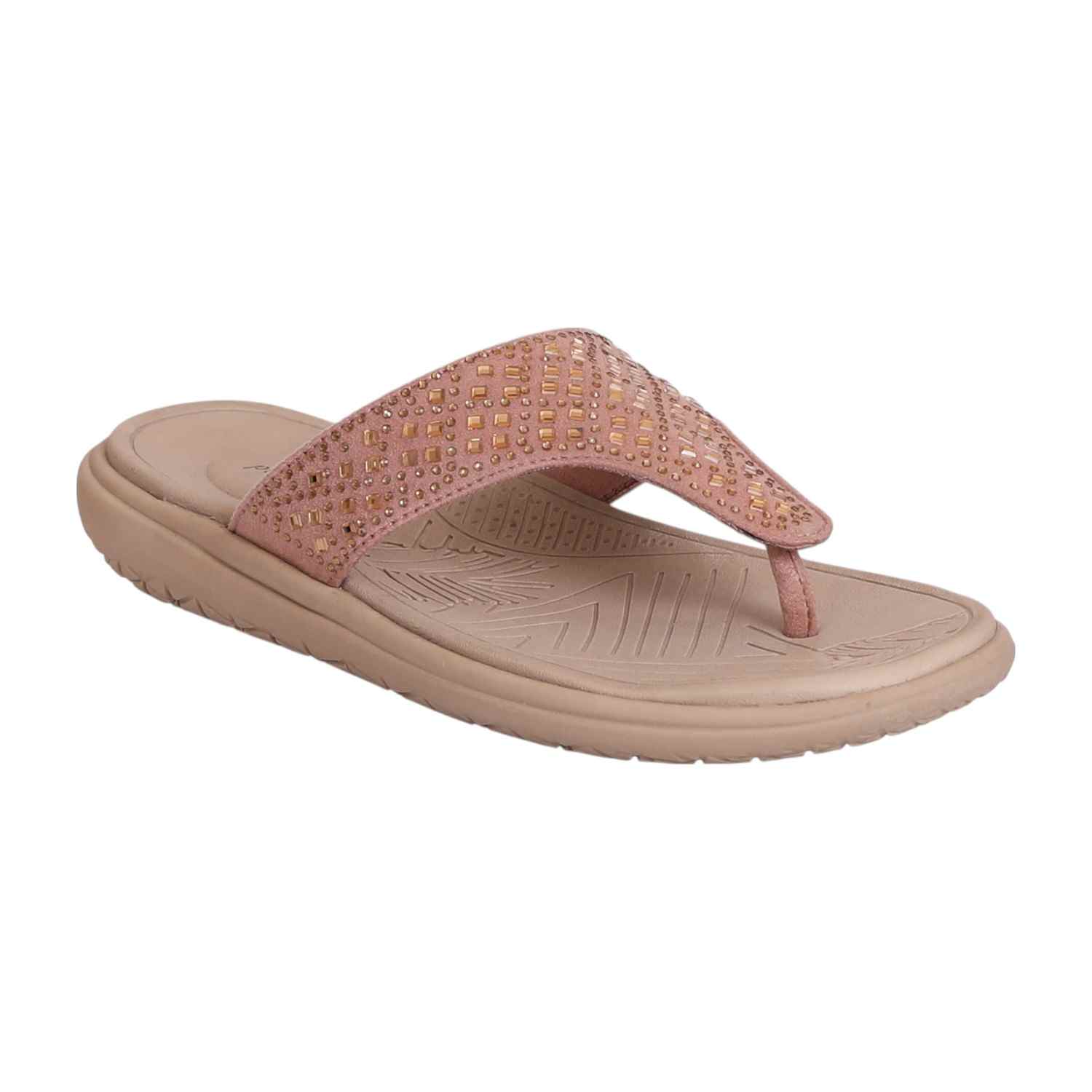 Women's Coral Glow Embellished Thong Sandals