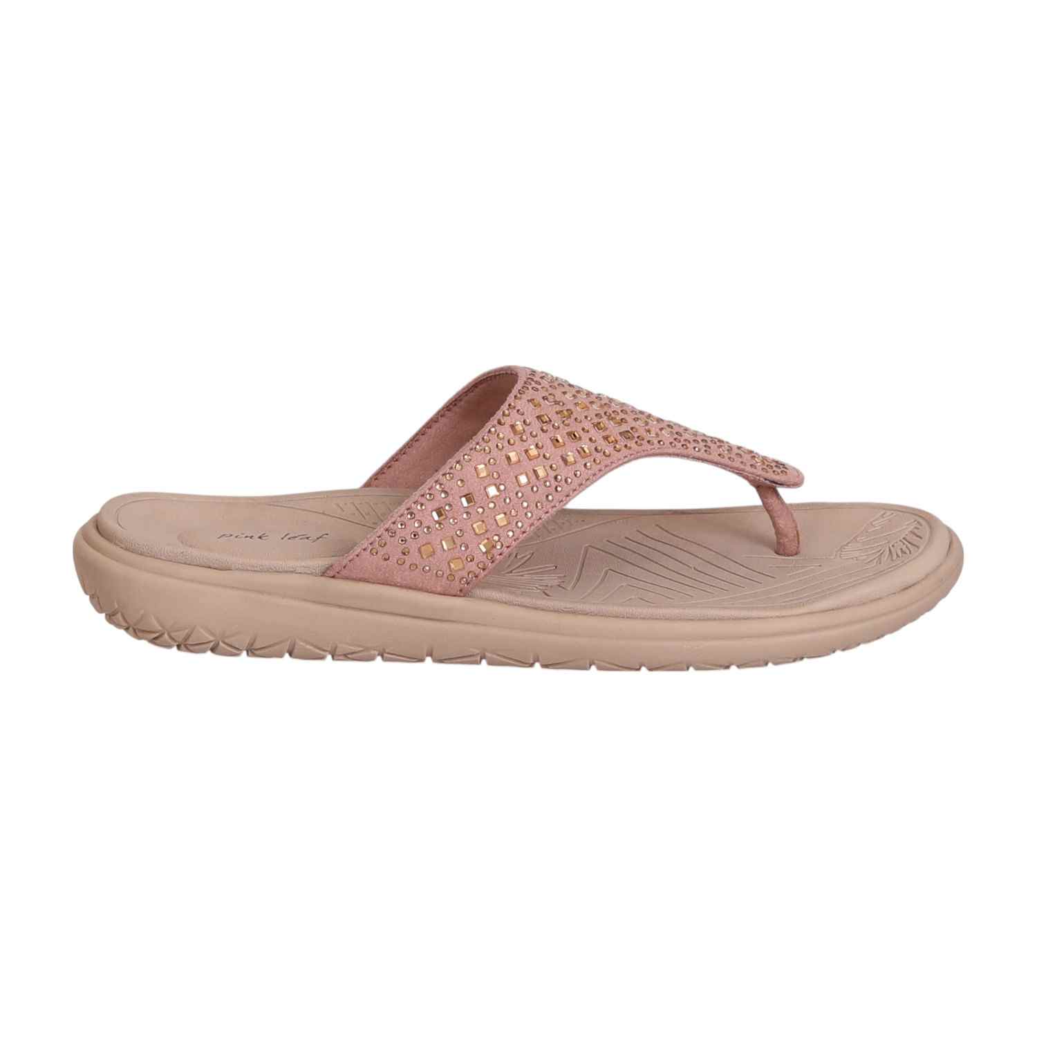 Women's Coral Glow Embellished Thong Sandals