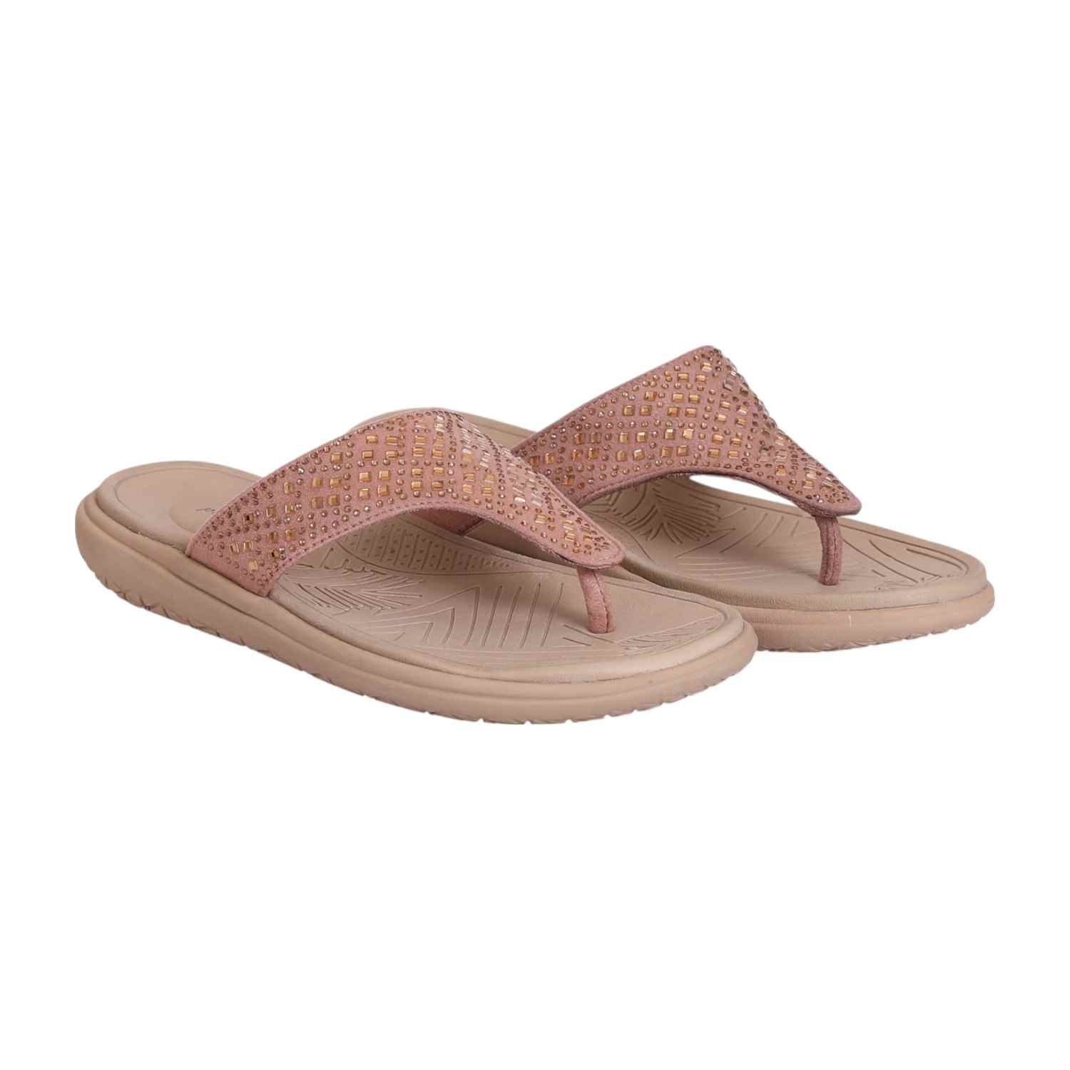 Women's Coral Glow Embellished Thong Sandals