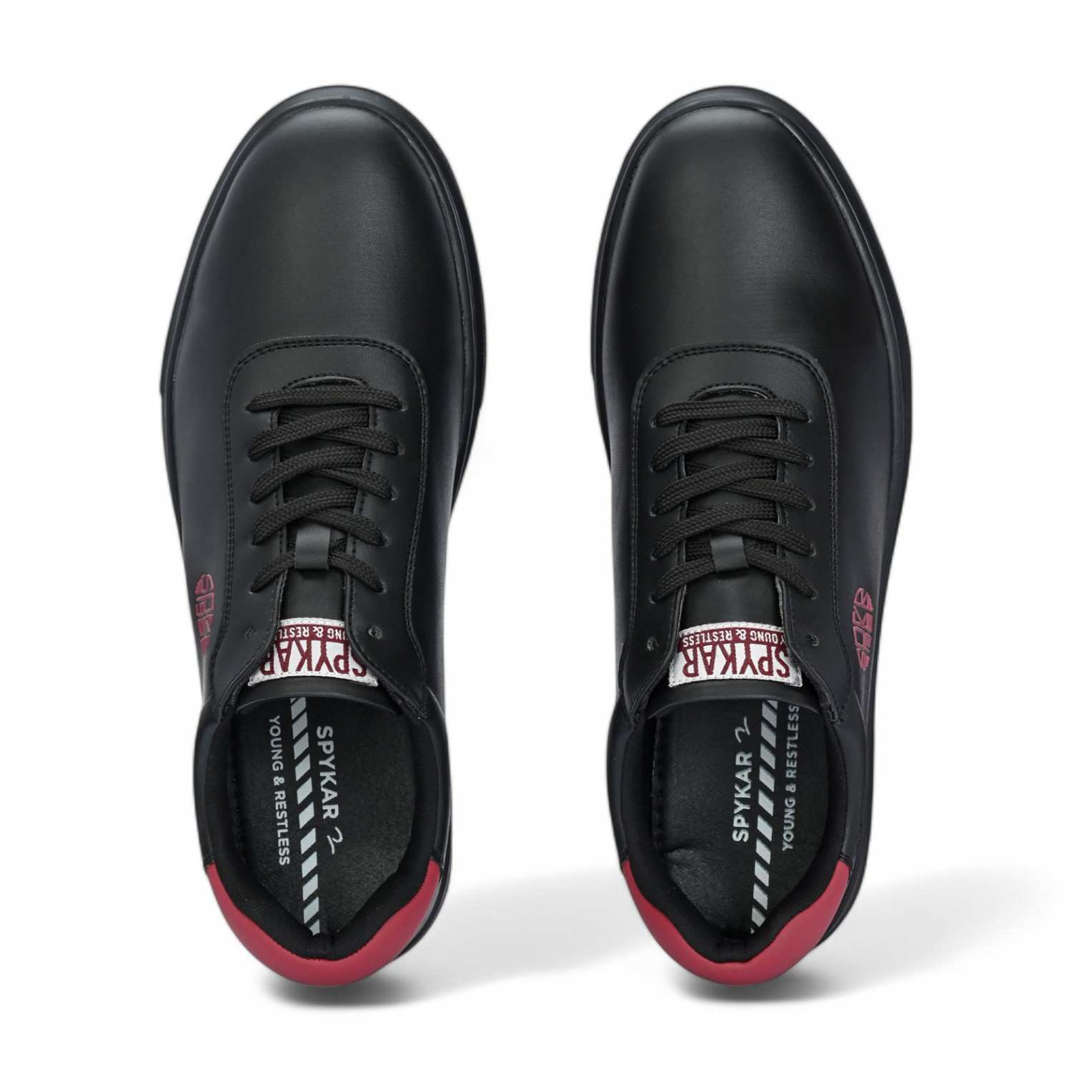 Said Men Black-Red Smart Casual Lace Up Sneaker