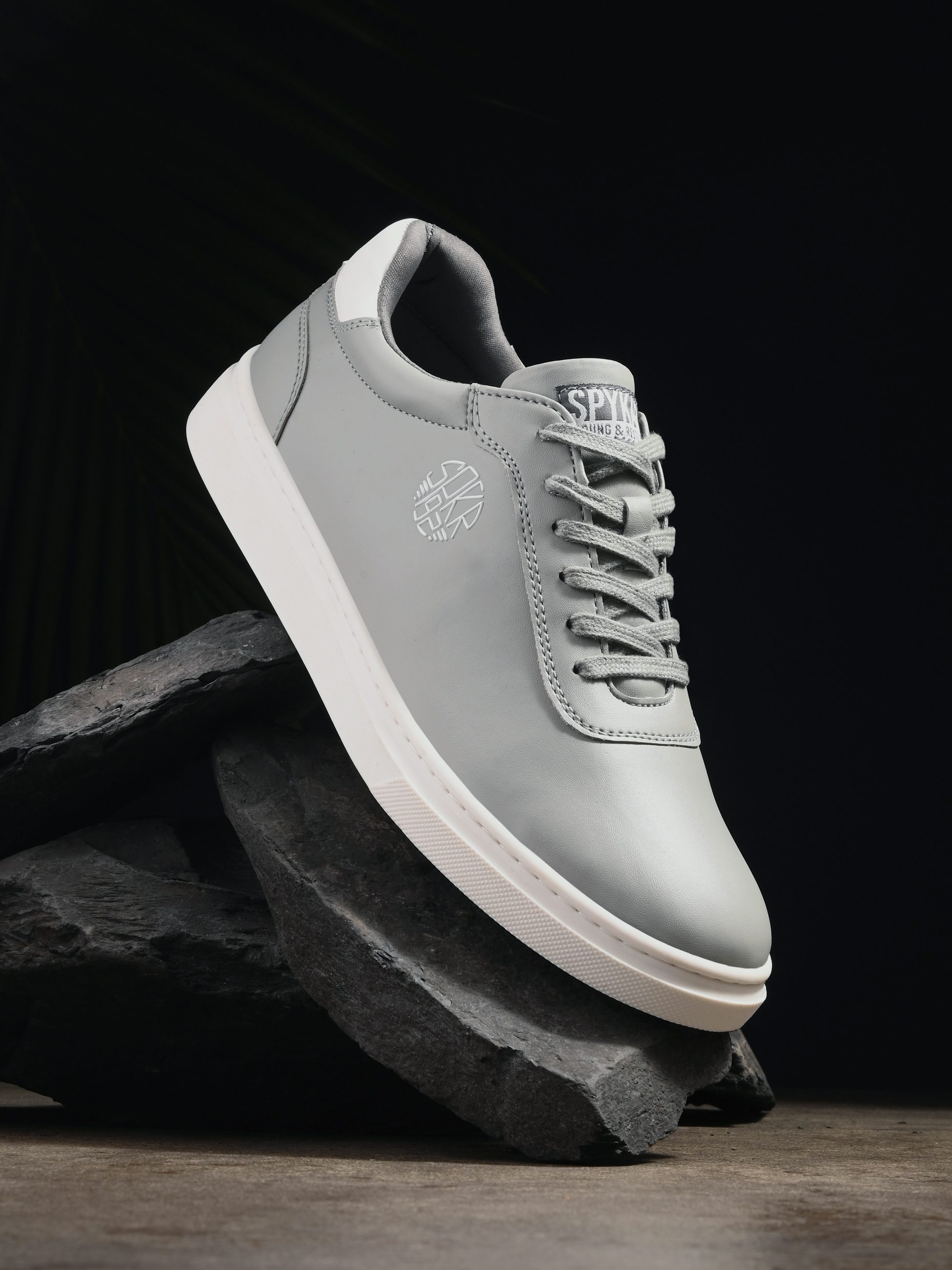 Said Men Grey-White Smart Casual Lace Up Sneaker