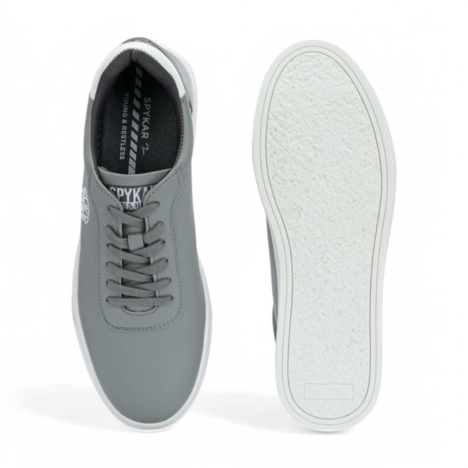 Said Men Grey-White Smart Casual Lace Up Sneaker