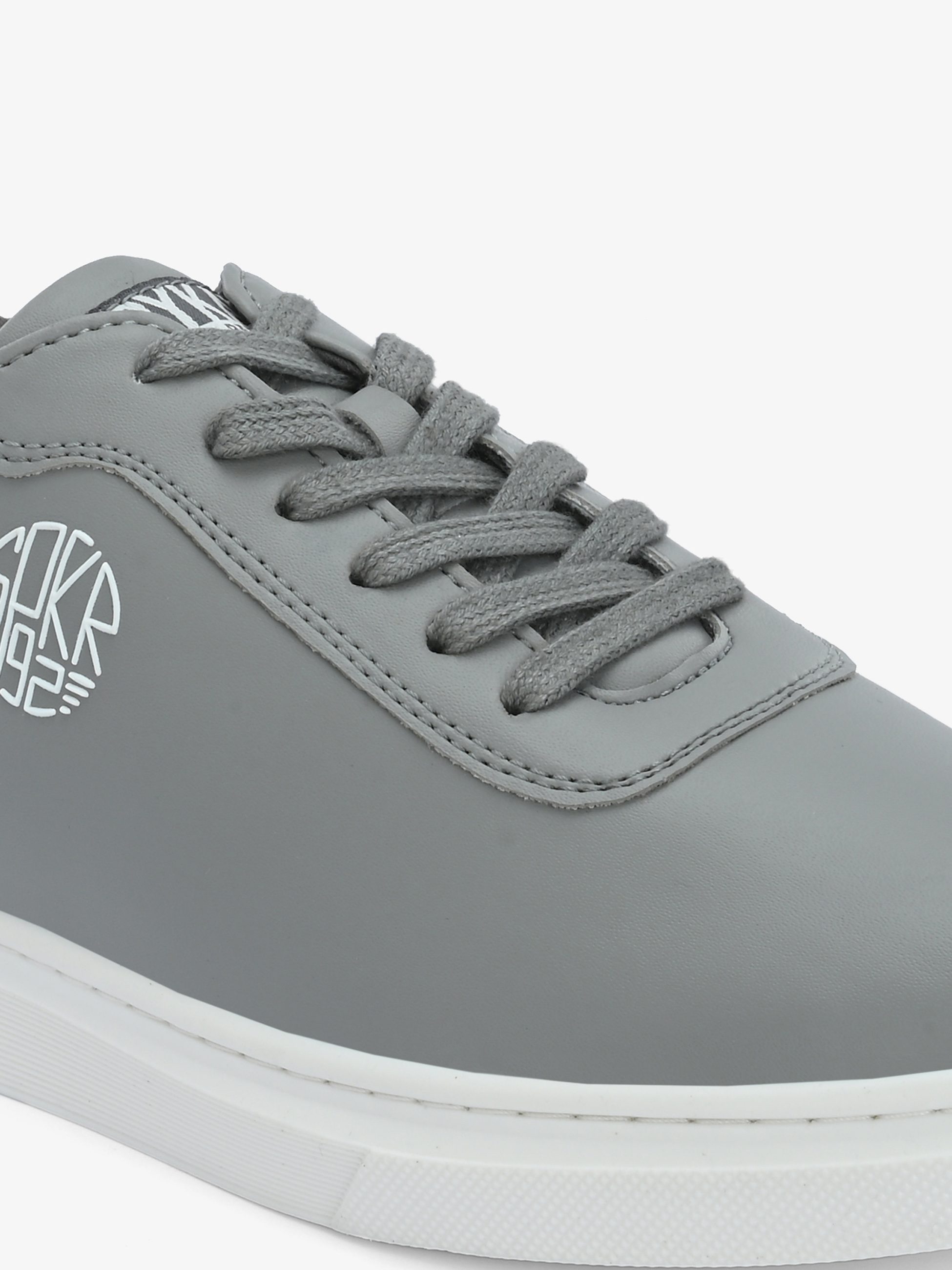 Said Men Grey-White Smart Casual Lace Up Sneaker