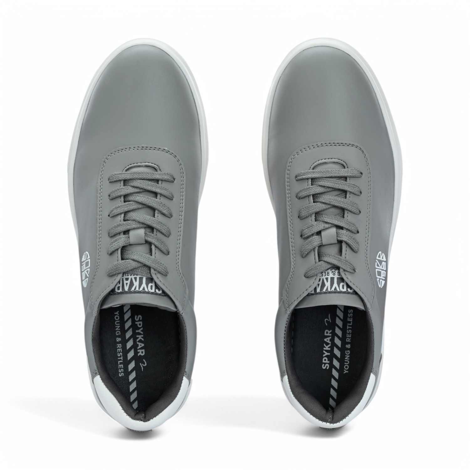 Said Men Grey-White Smart Casual Lace Up Sneaker