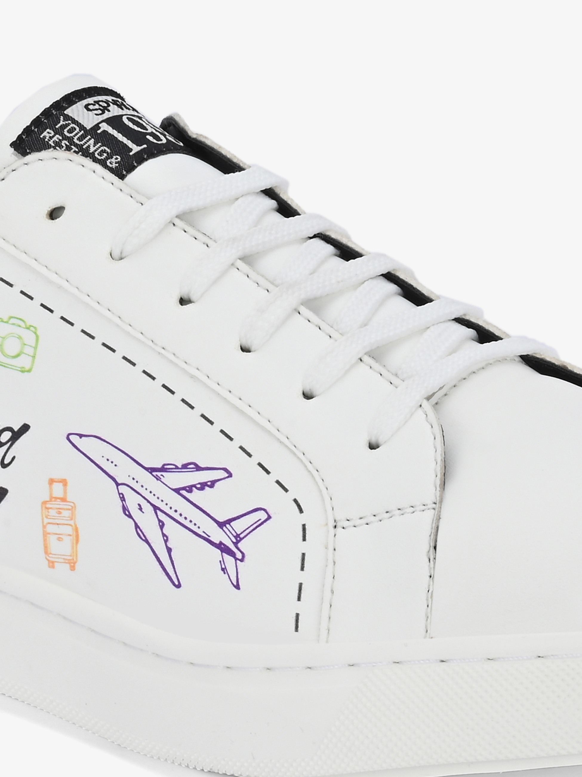 Ryznar Men White-Blue Fun Lace Up Sneaker