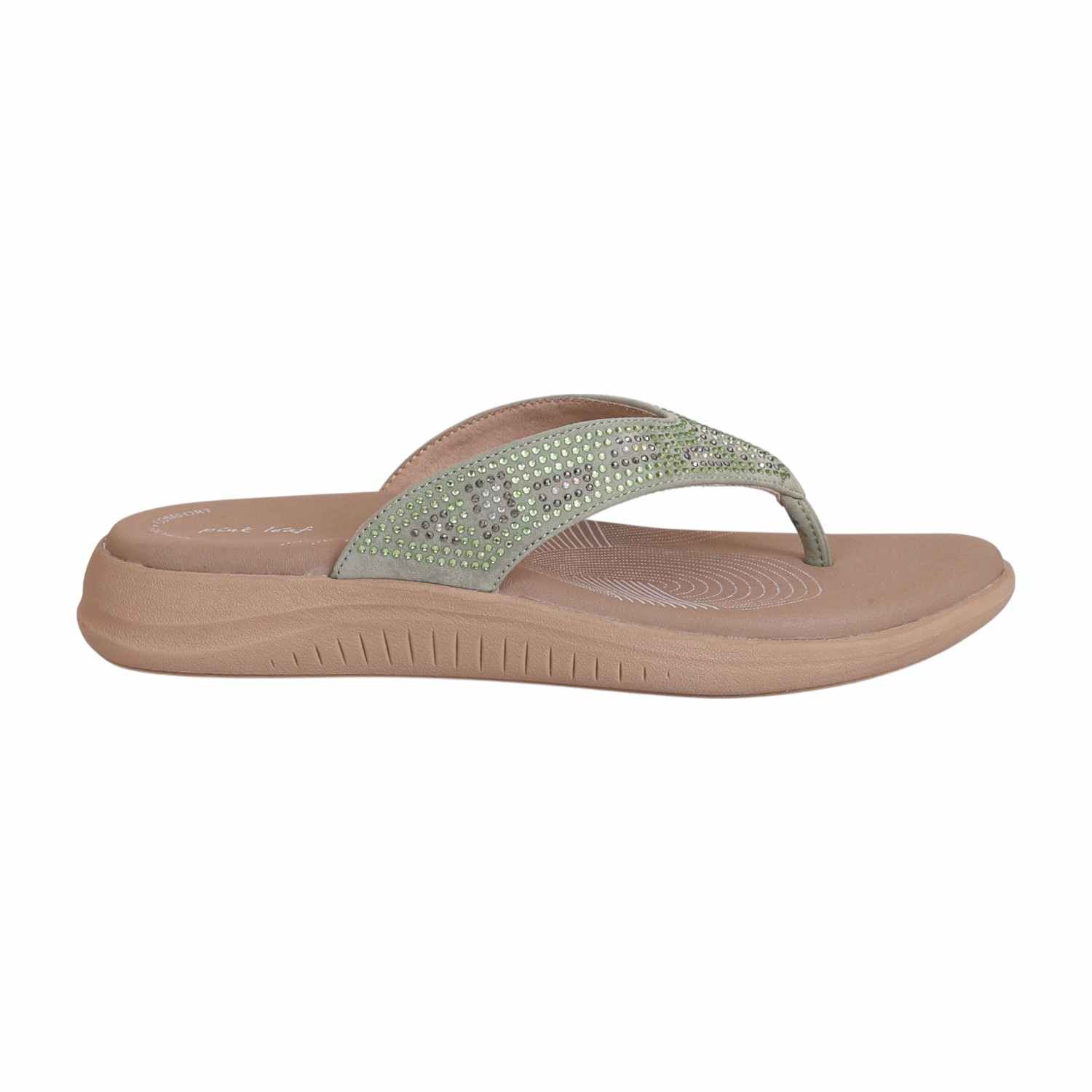 Women's Serene Mint Shimmer Comfort Thong Sandals