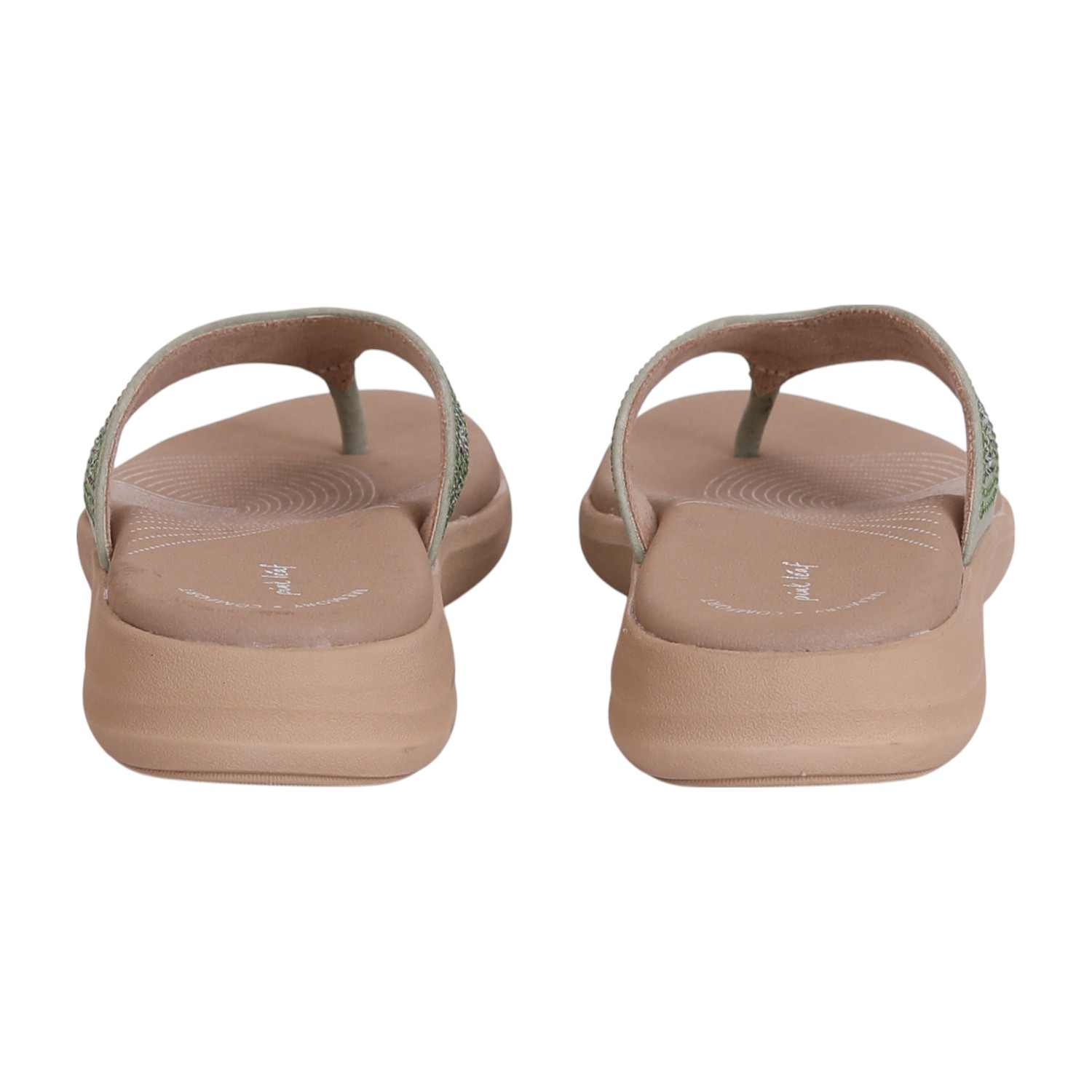 Women's Serene Mint Shimmer Comfort Thong Sandals