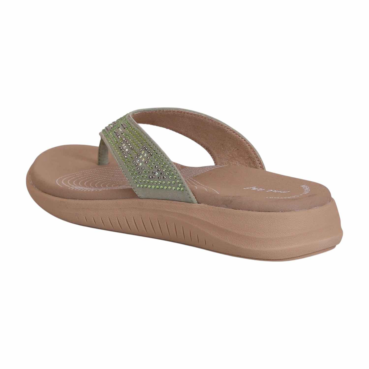 Women's Serene Mint Shimmer Comfort Thong Sandals