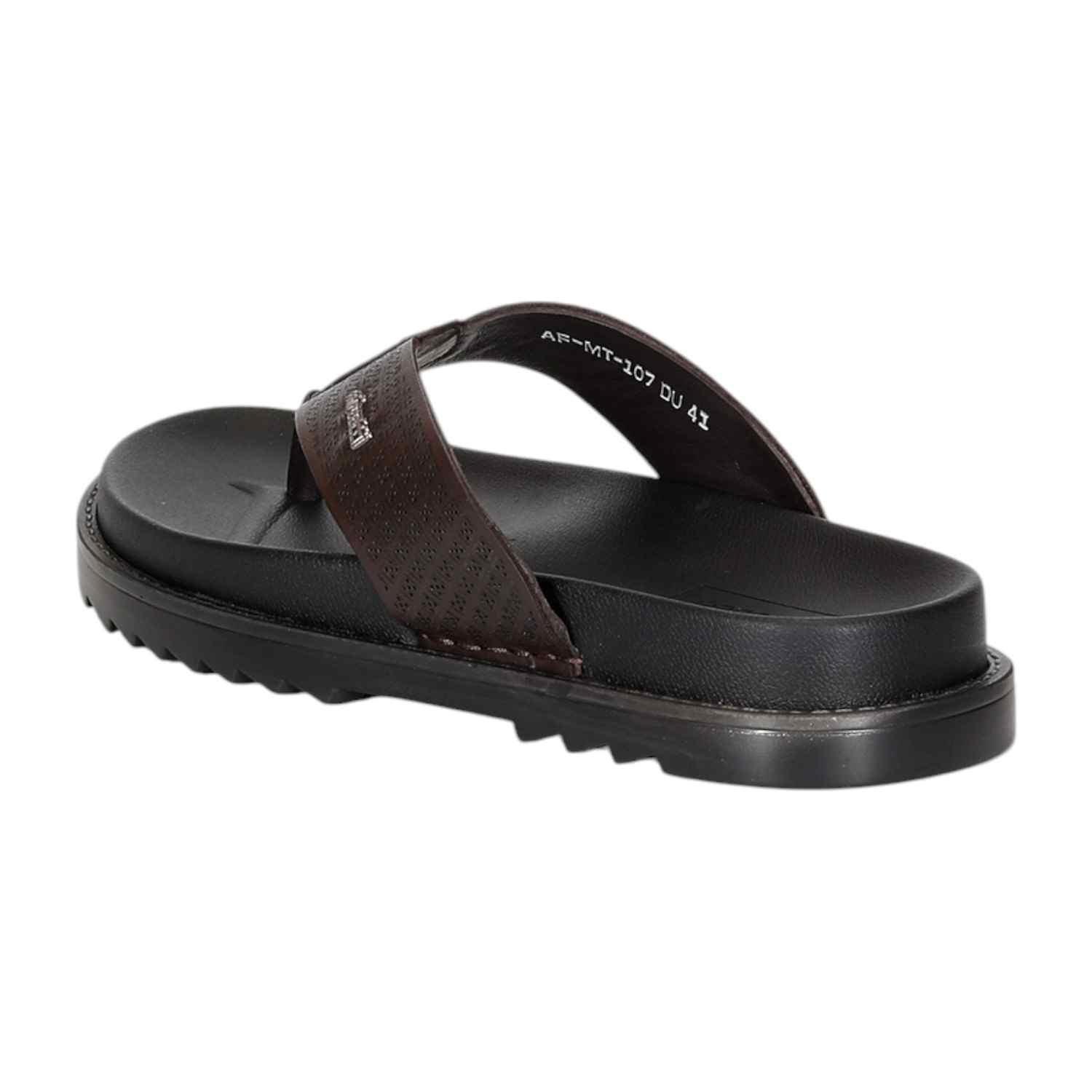 Men Brown Thong with Textured Design