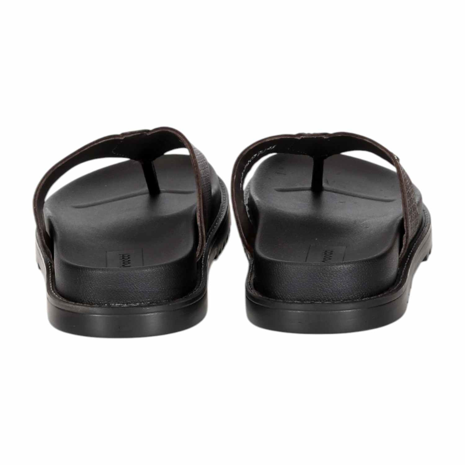 Men Brown Thong with Textured Design