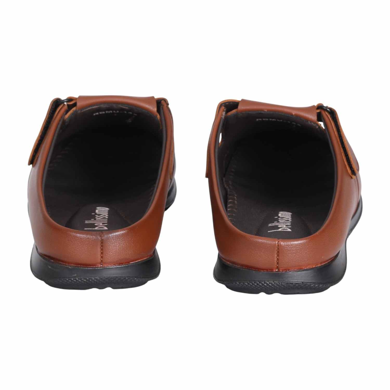 Men Brown Casual Velcro Slip-On Mules