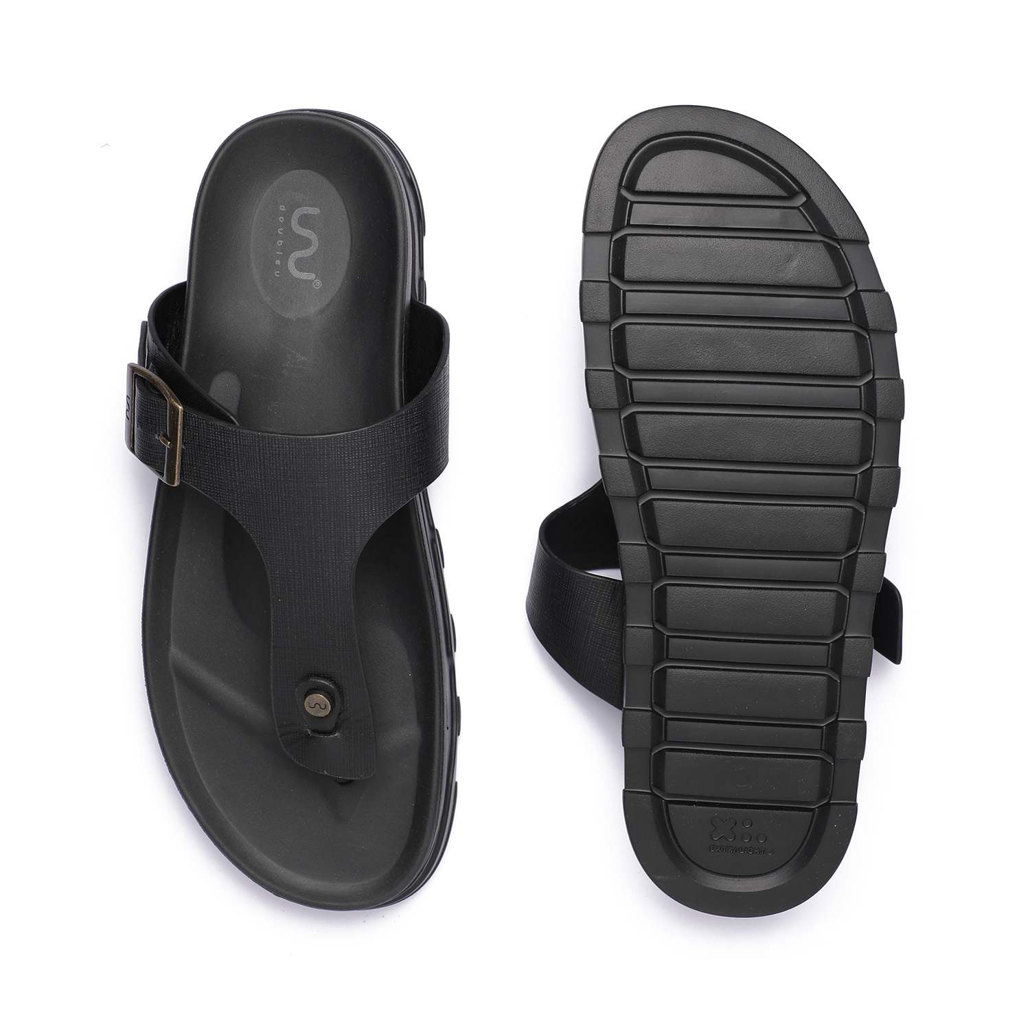 Black Comfort Flip Flops for Men
