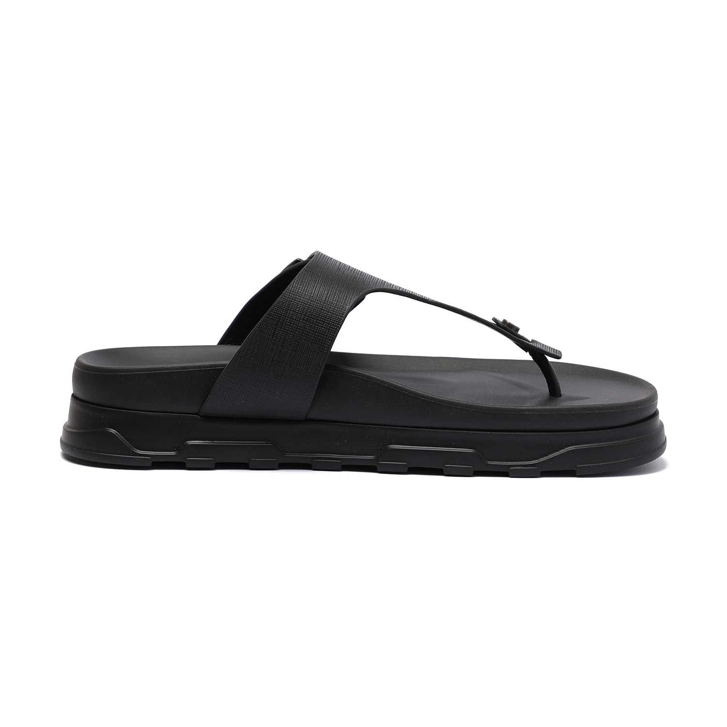 Black Comfort Flip Flops for Men