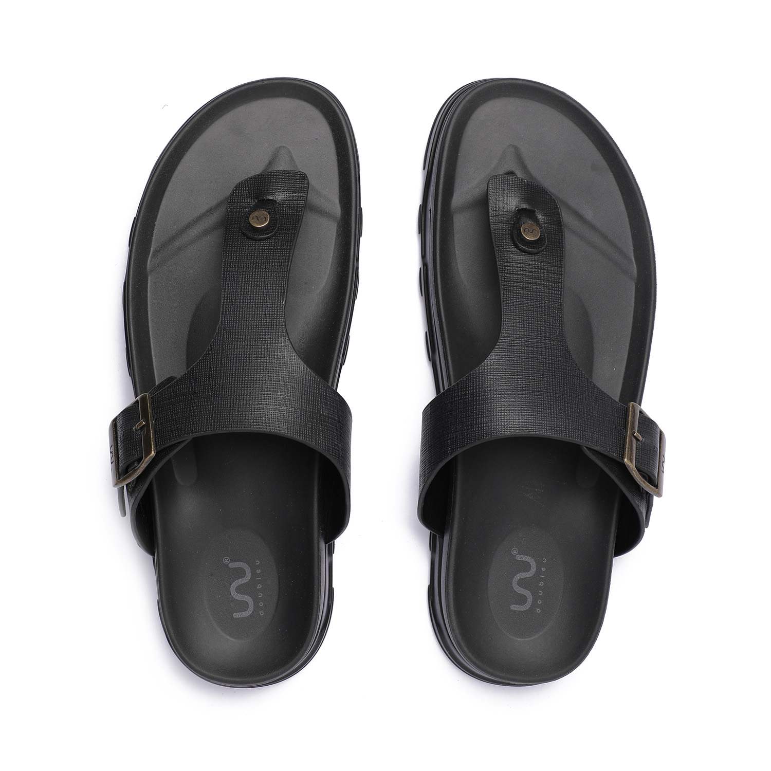 Black Comfort Flip Flops for Men