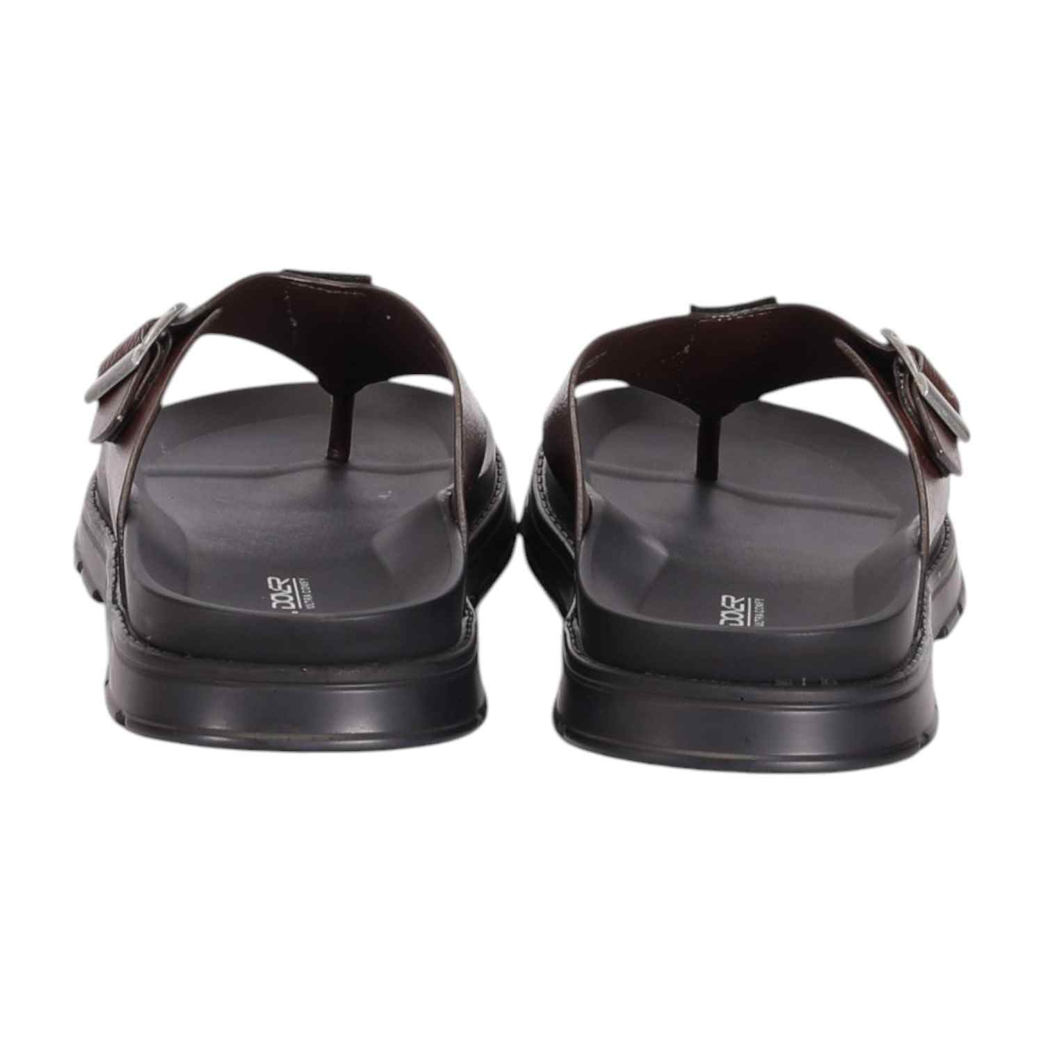 Men Brown Thongs with Buckle