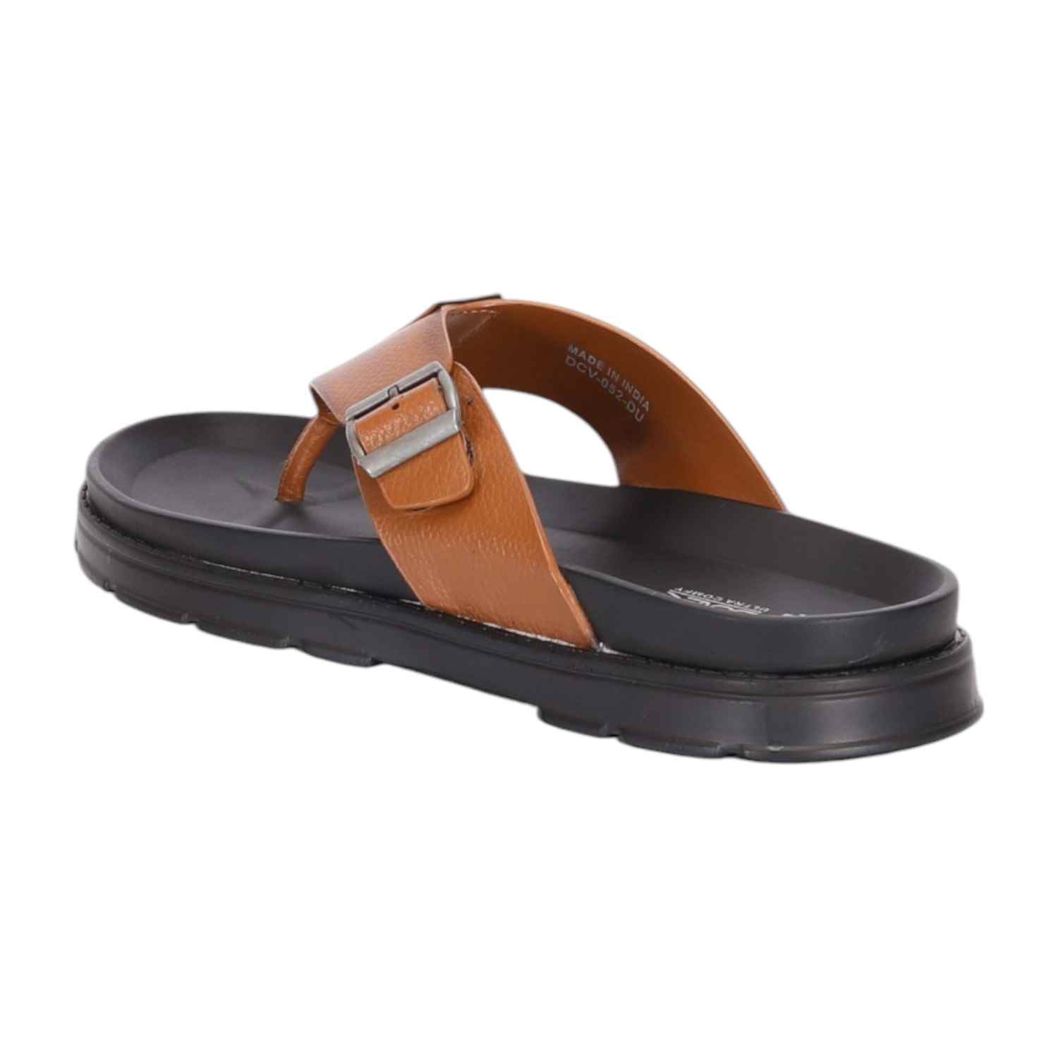 Men Tan Thongs with Buckle