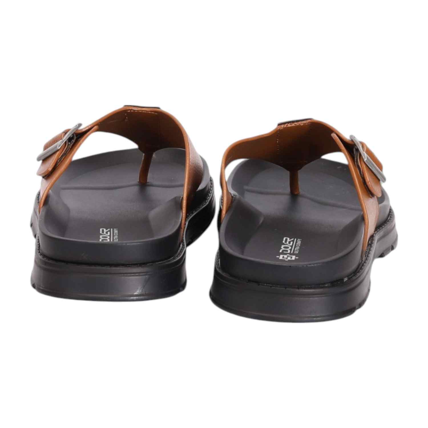 Men Tan Thongs with Buckle