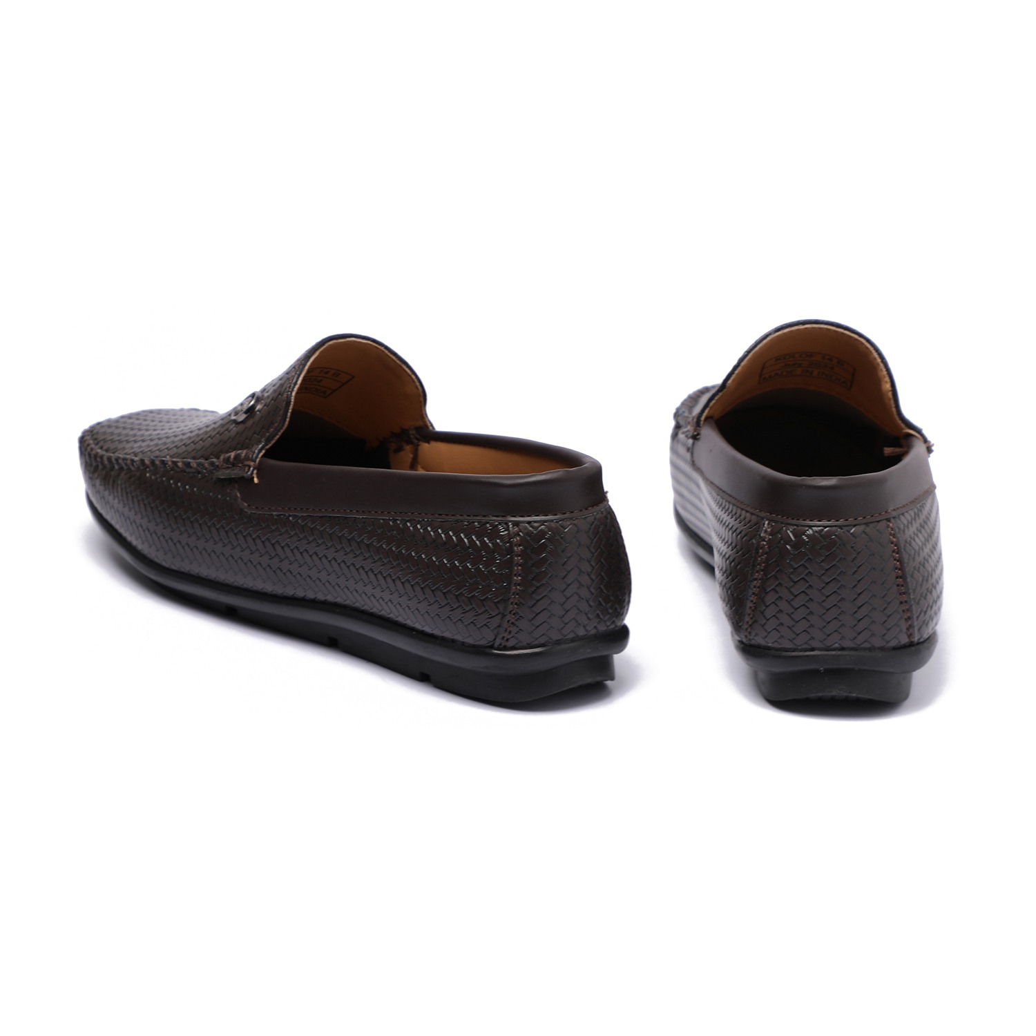 Brown Textured Slip-Ons For Boys