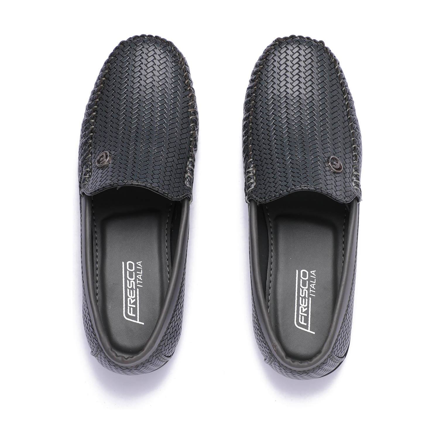 Grey Textured Slip-Ons For Boys