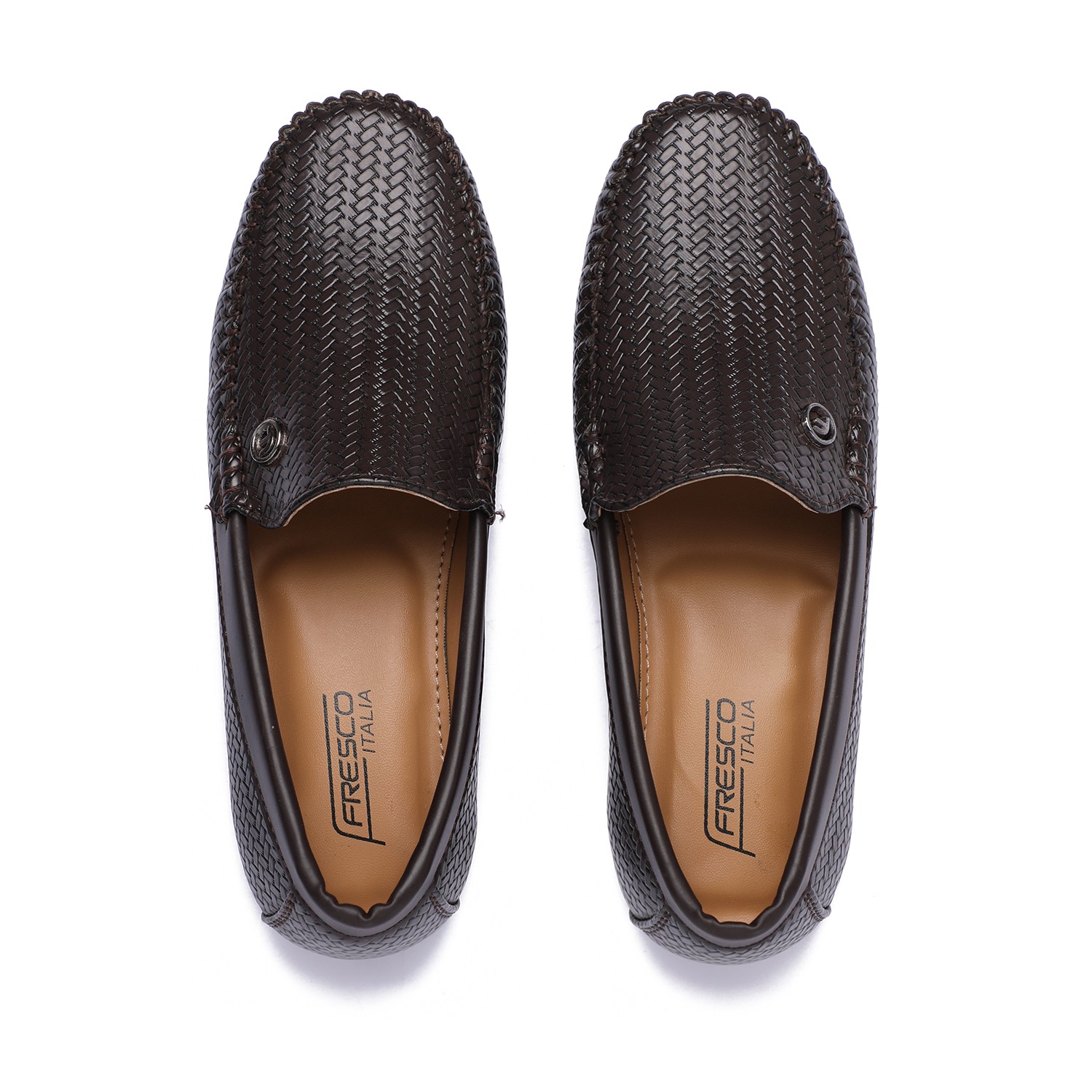 Brown Textured Slip-Ons For Boys