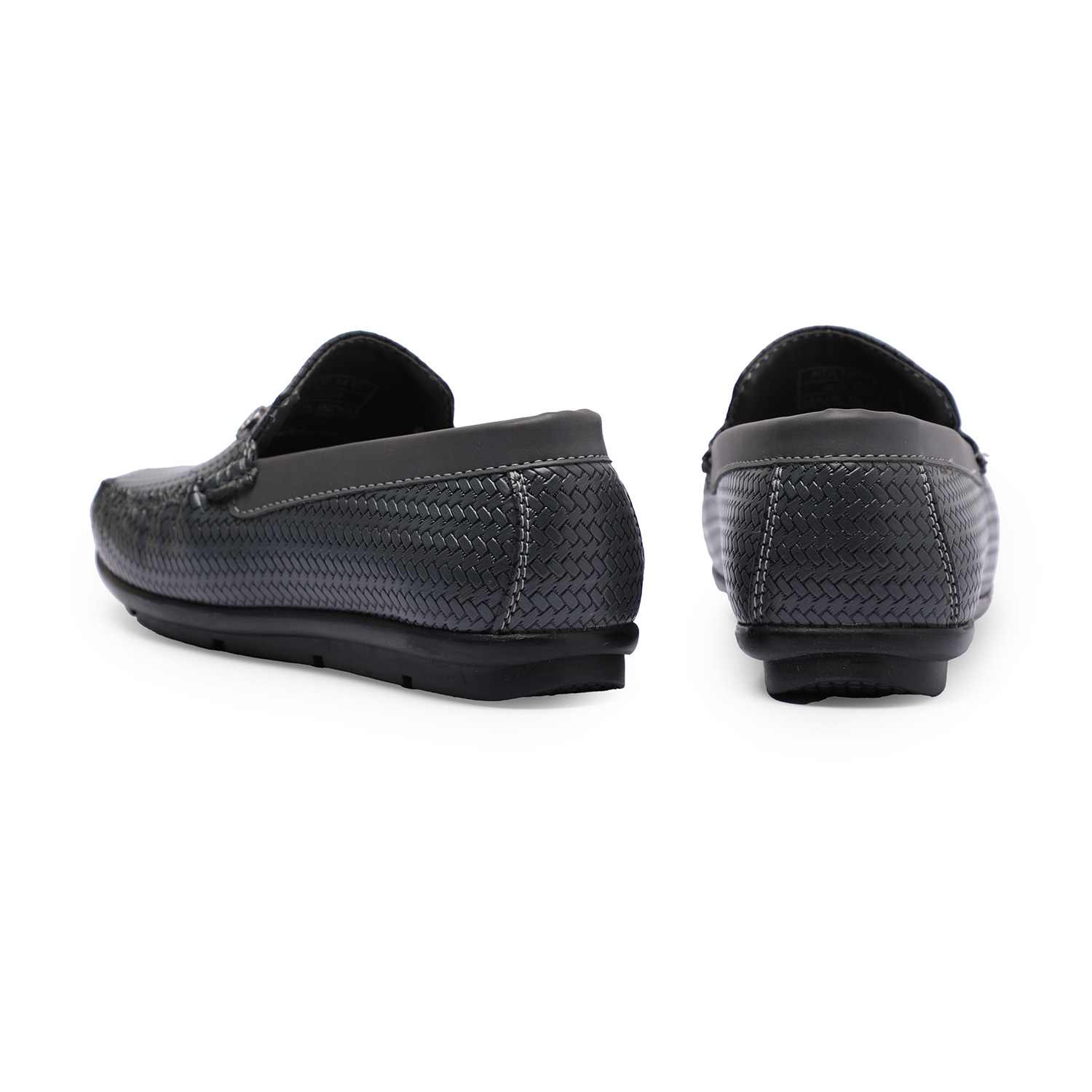 Grey Textured Slip-Ons For Boys