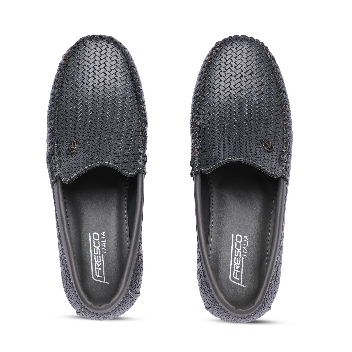 Grey Textured Slip-Ons For Boys