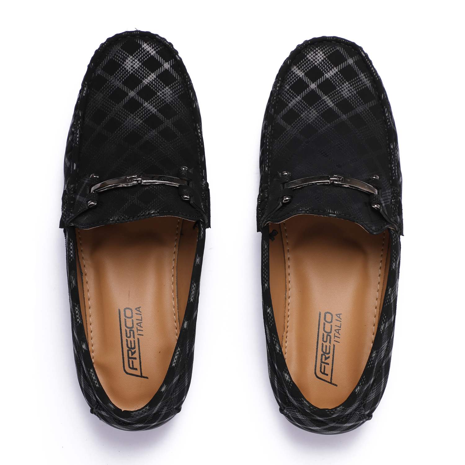Black Slip-ons with Metal Detailing For Boys