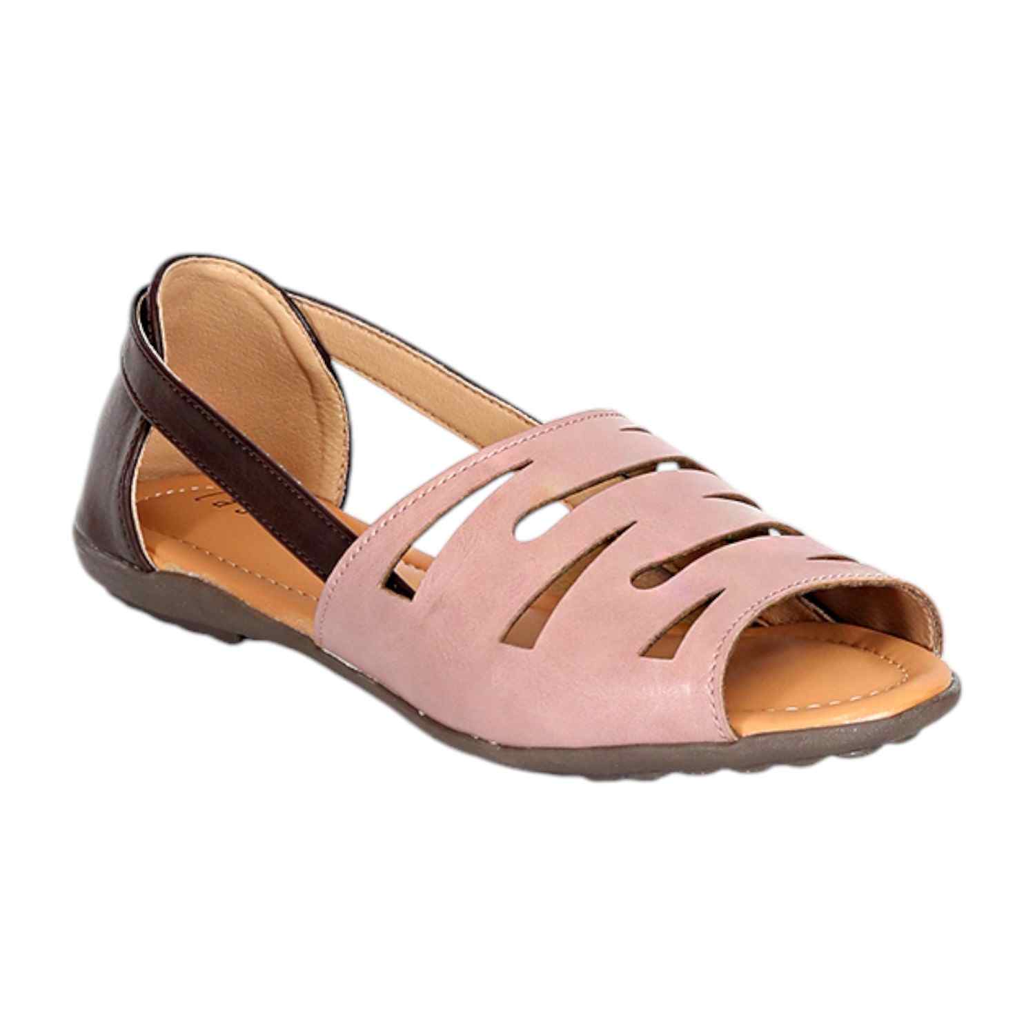 Women Peach-Brown Sandals