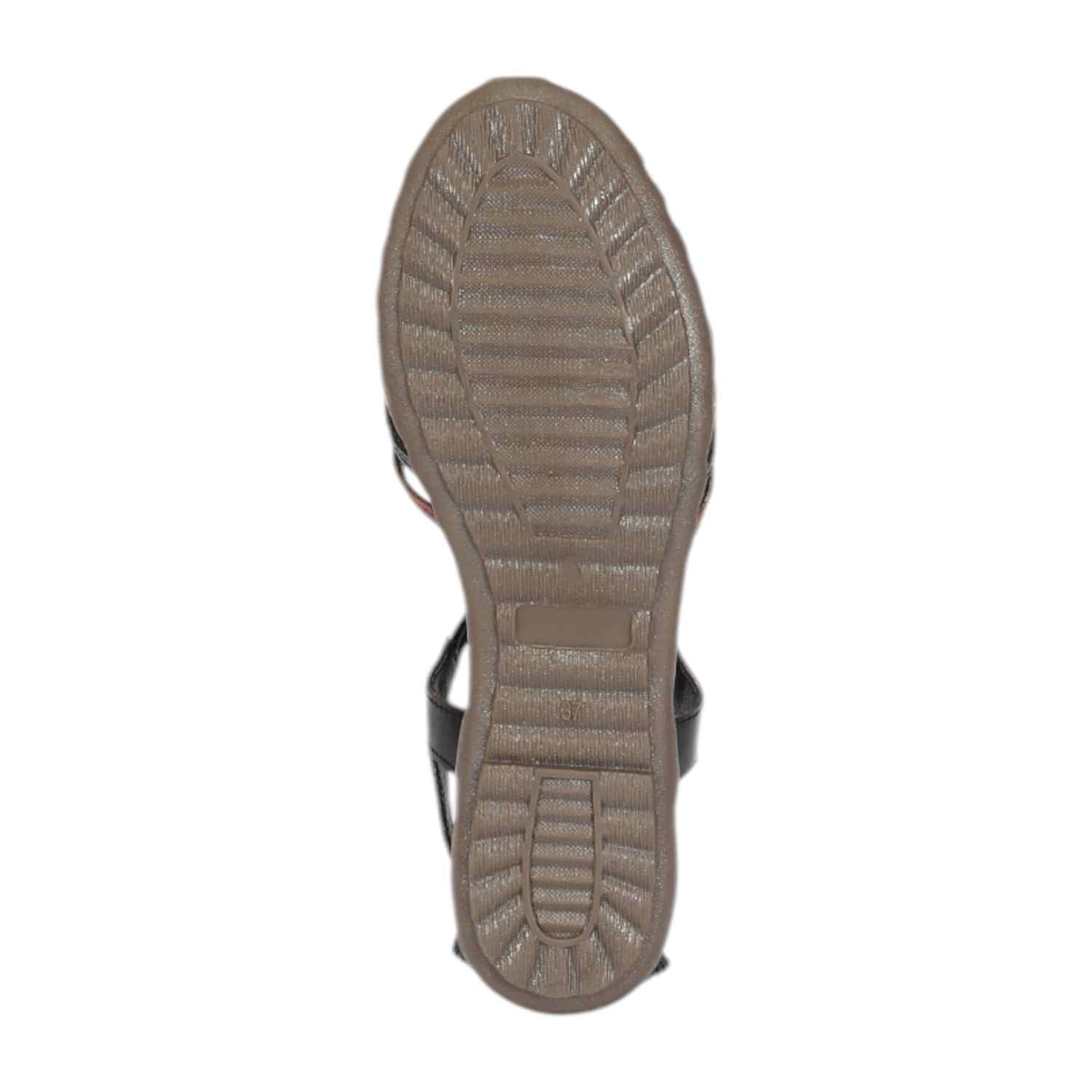 Braided Multi-Strap Black Sandals for Women