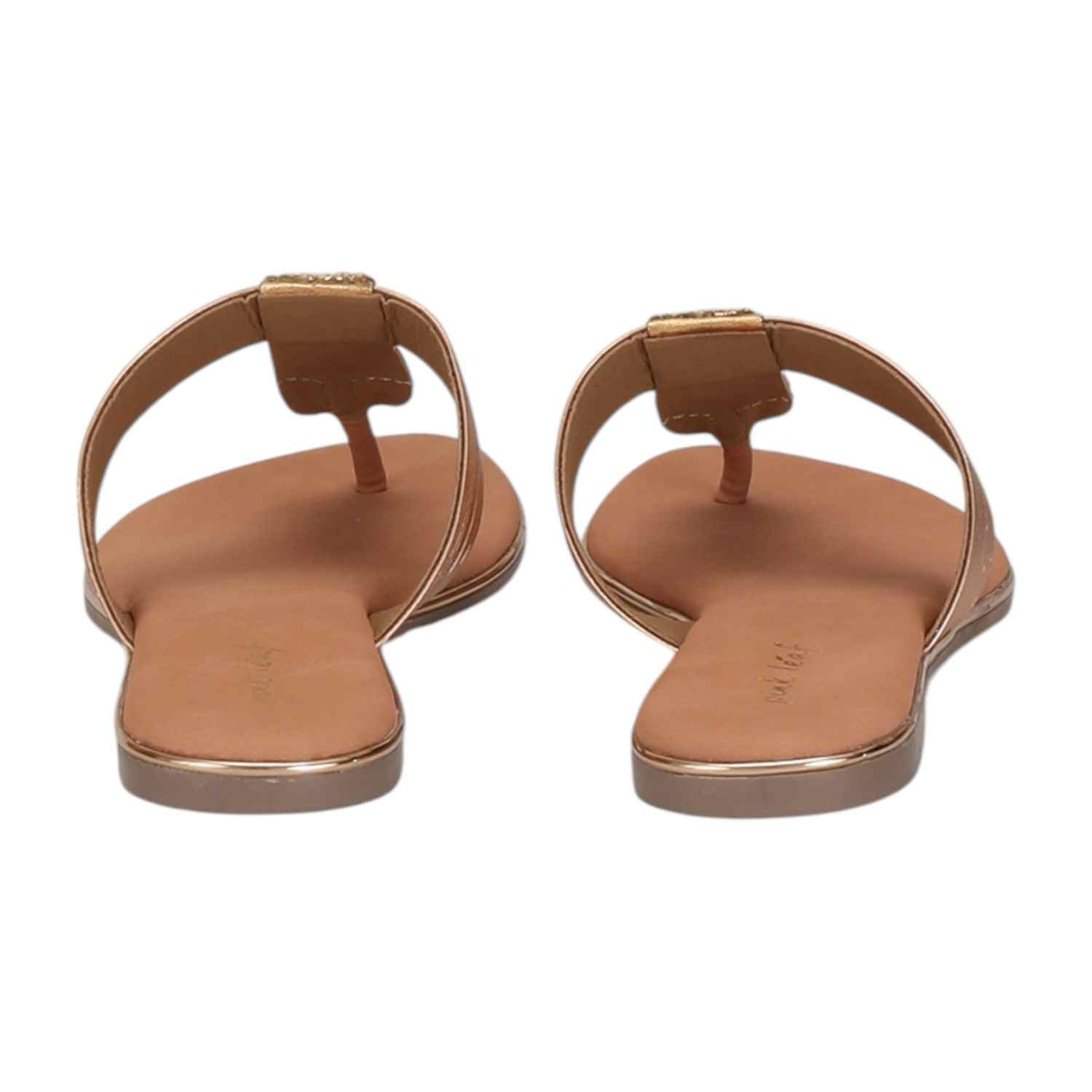 Women Peach Embilleshed Thong Strap