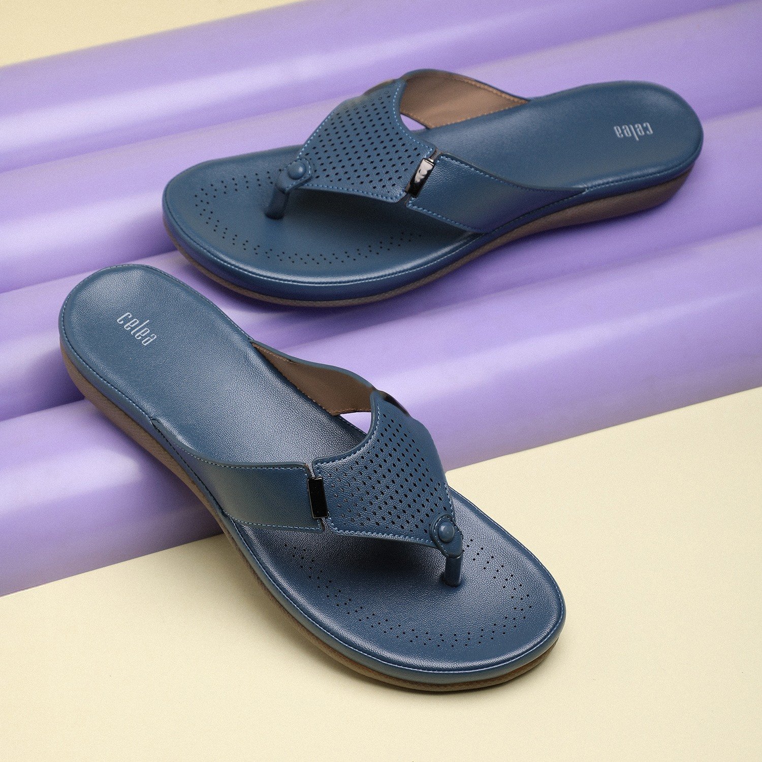 Women Blue Casual Flat