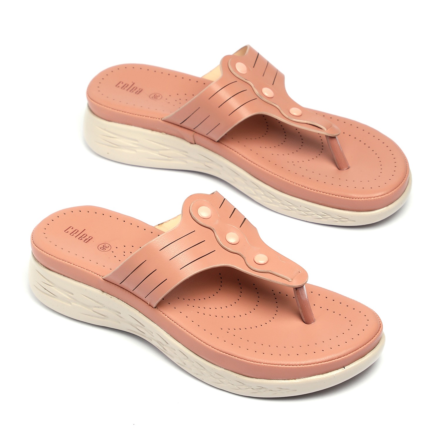 Women Peach Casual Wedge