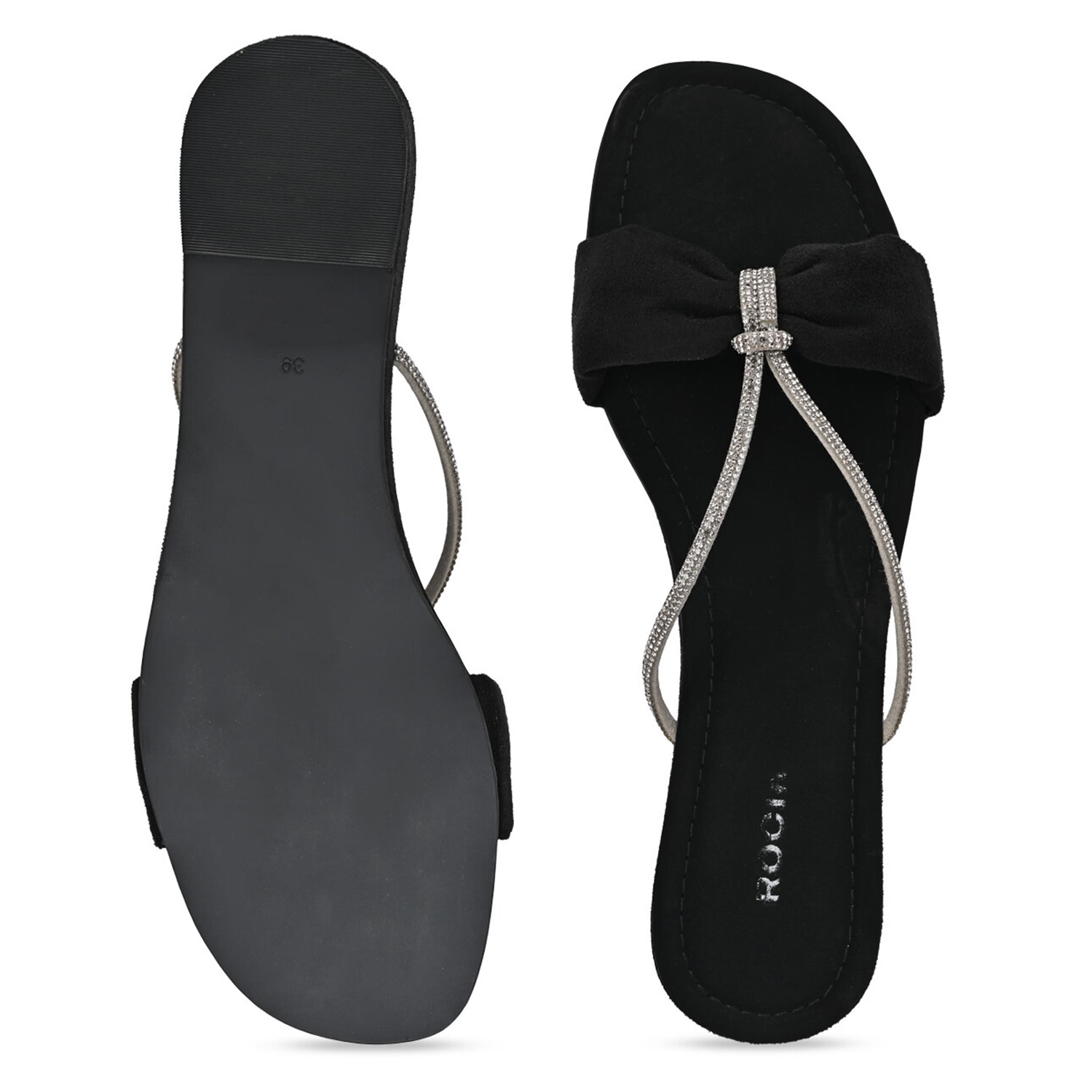 Women Diamante Strap Flats