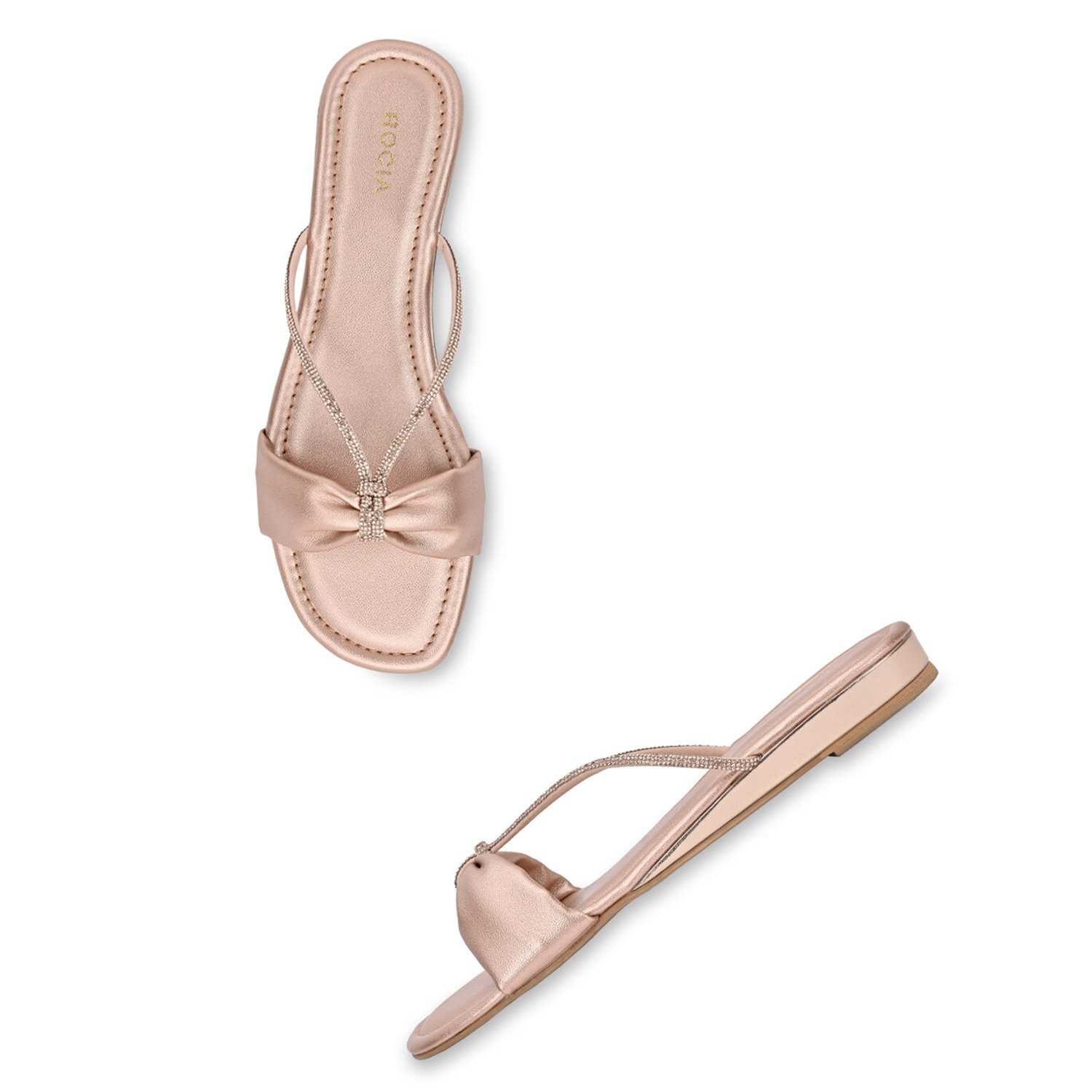 Women Diamante Strap Flats