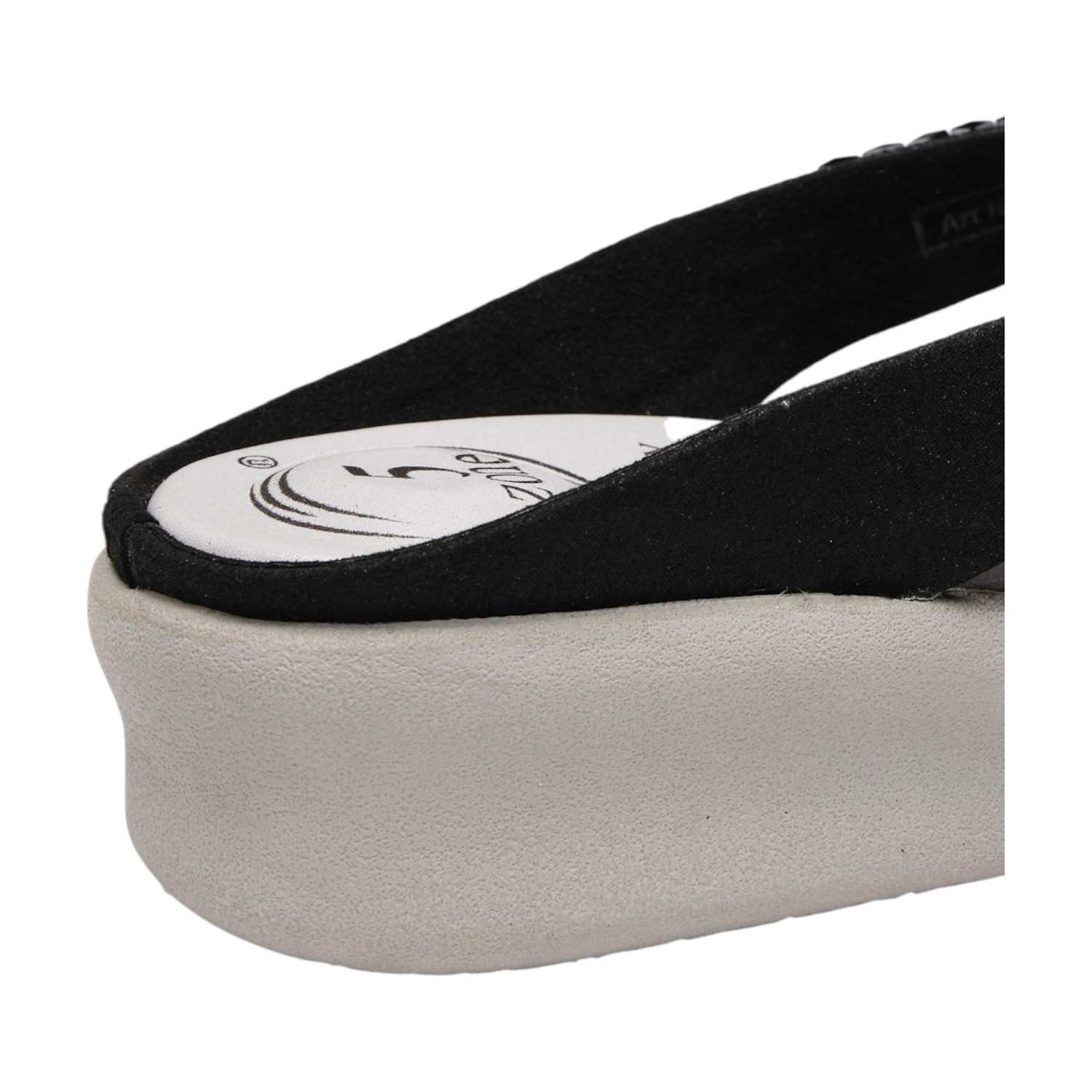 Women Black Beaded Thong Sandals with 5-Zone Comfort
