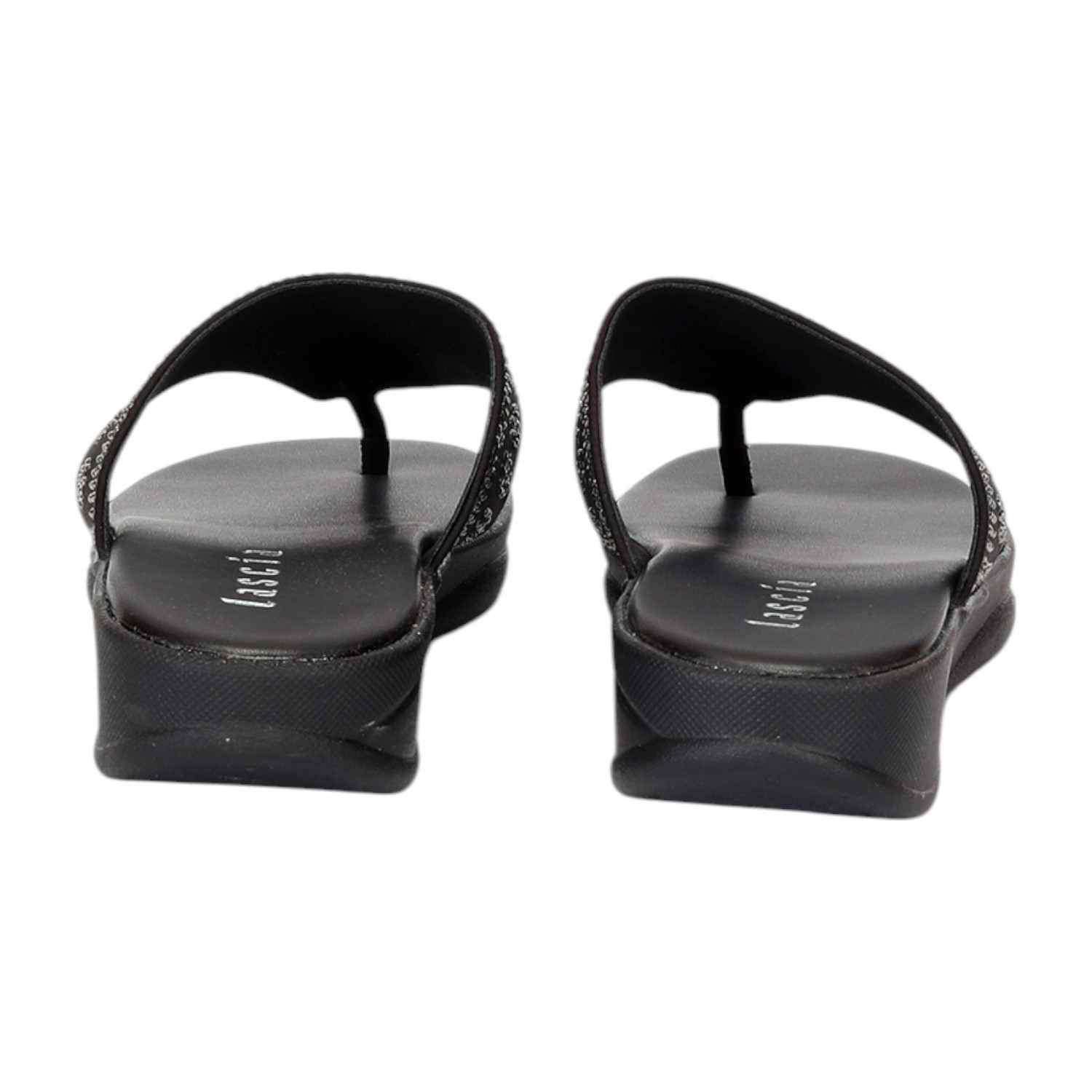 Women Black Thong with Candy Stones