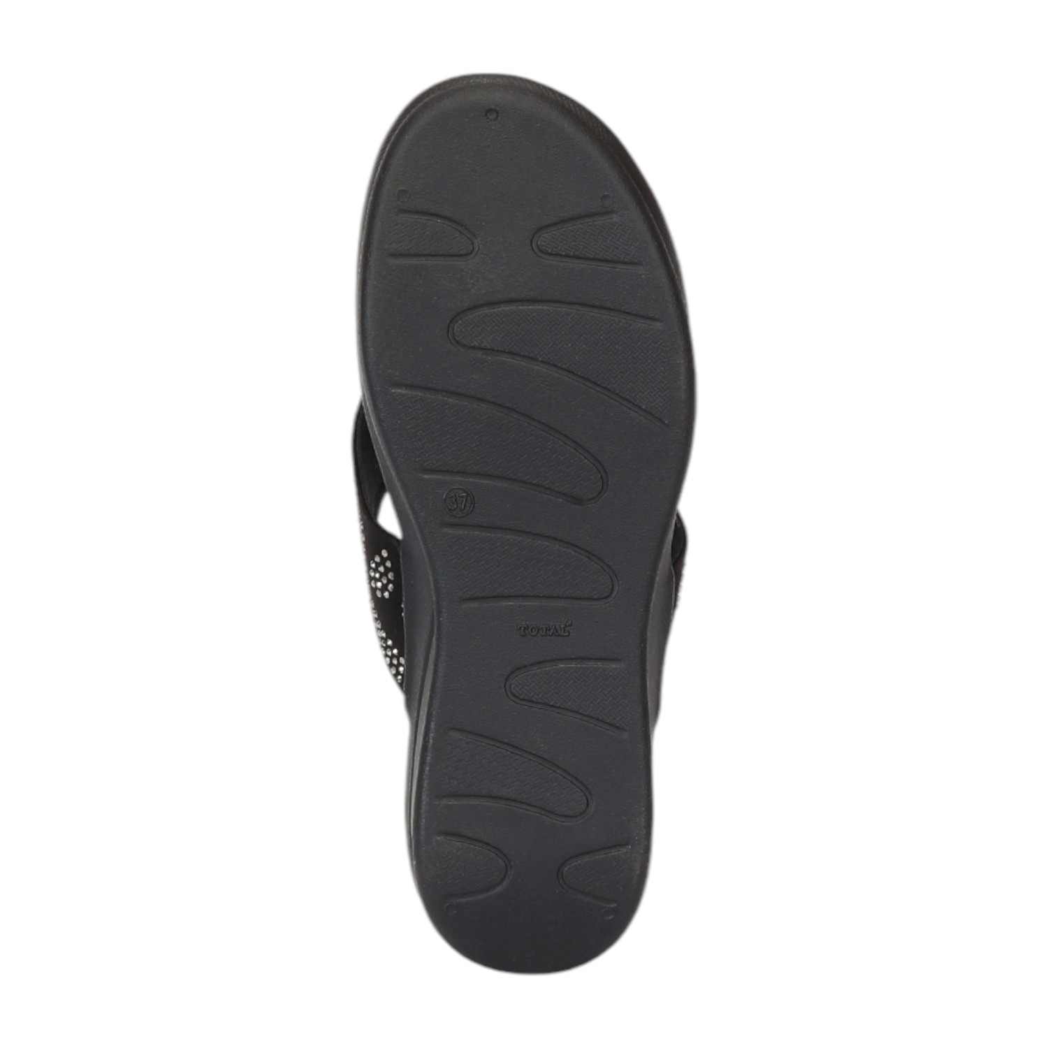 Women Black Thong with Candy Stones