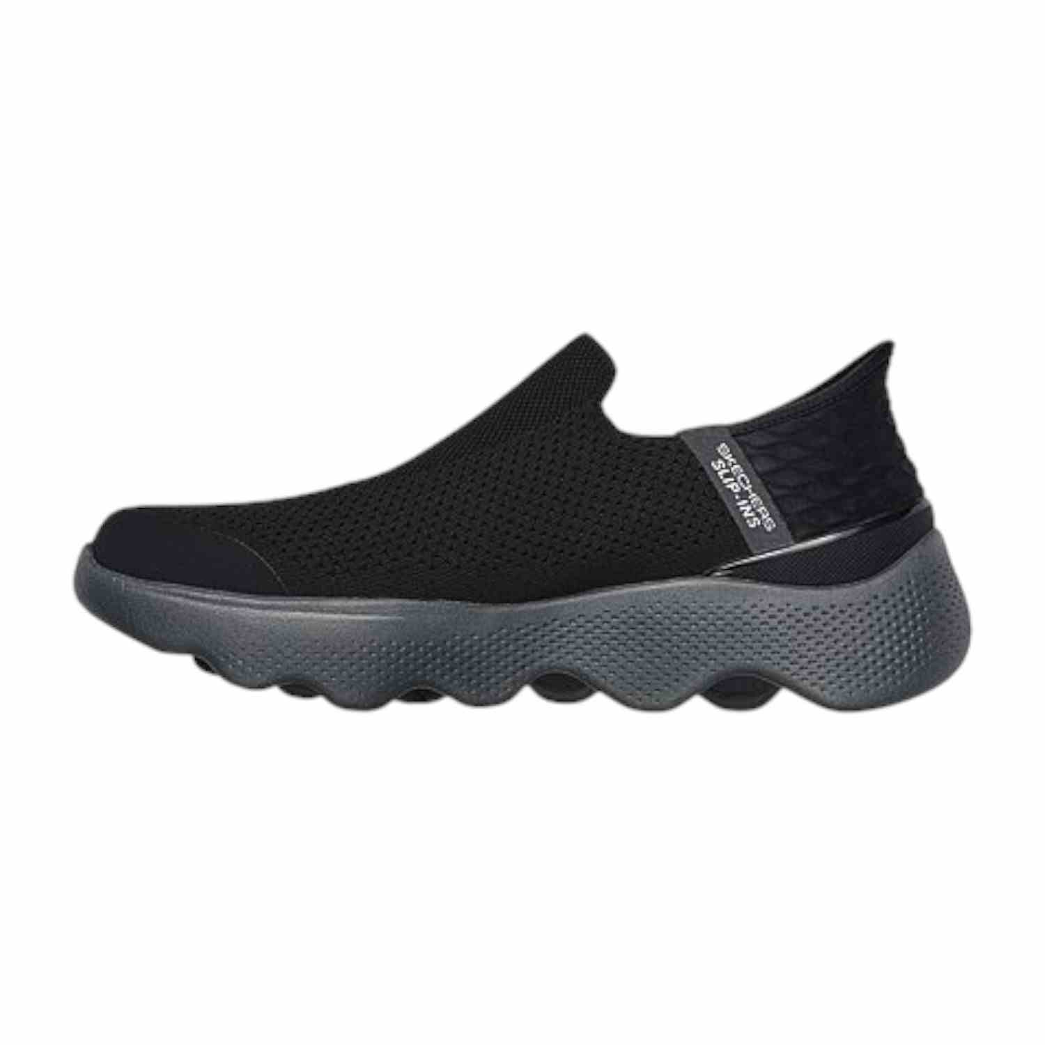 Black-Grey Men Go Walk Massage Fit-Current Slip Ins Running Shoes